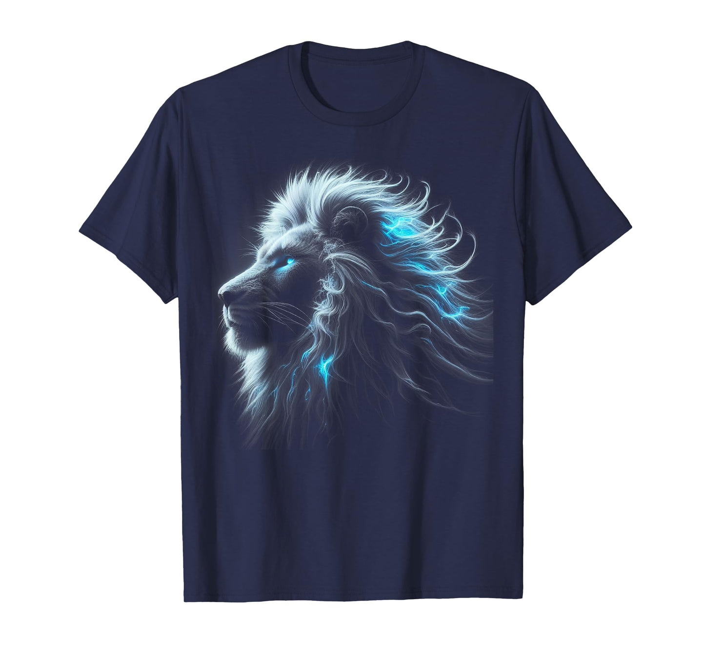Lion Artwork - Blue Eyes Zoo Animal Lion Men Women T-Shirt
