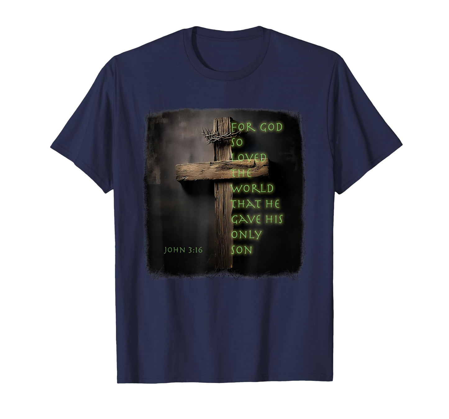 Christian Cross Bible John 3:16 Reflection 09R9KH T-Shirt