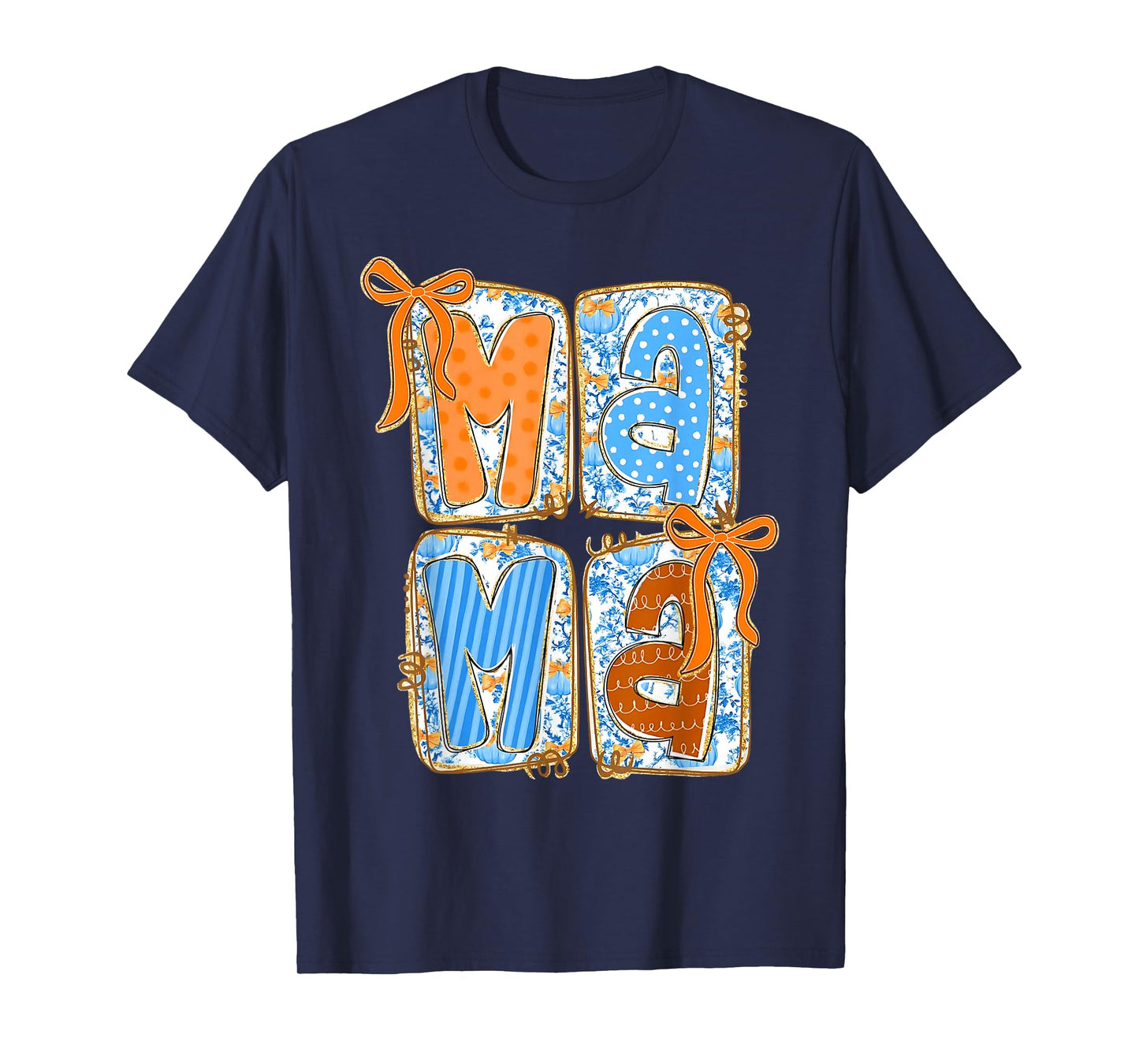 Preppy Fall Mama Coquette Bows Mom Fall Thanksgiving Women T-Shirt