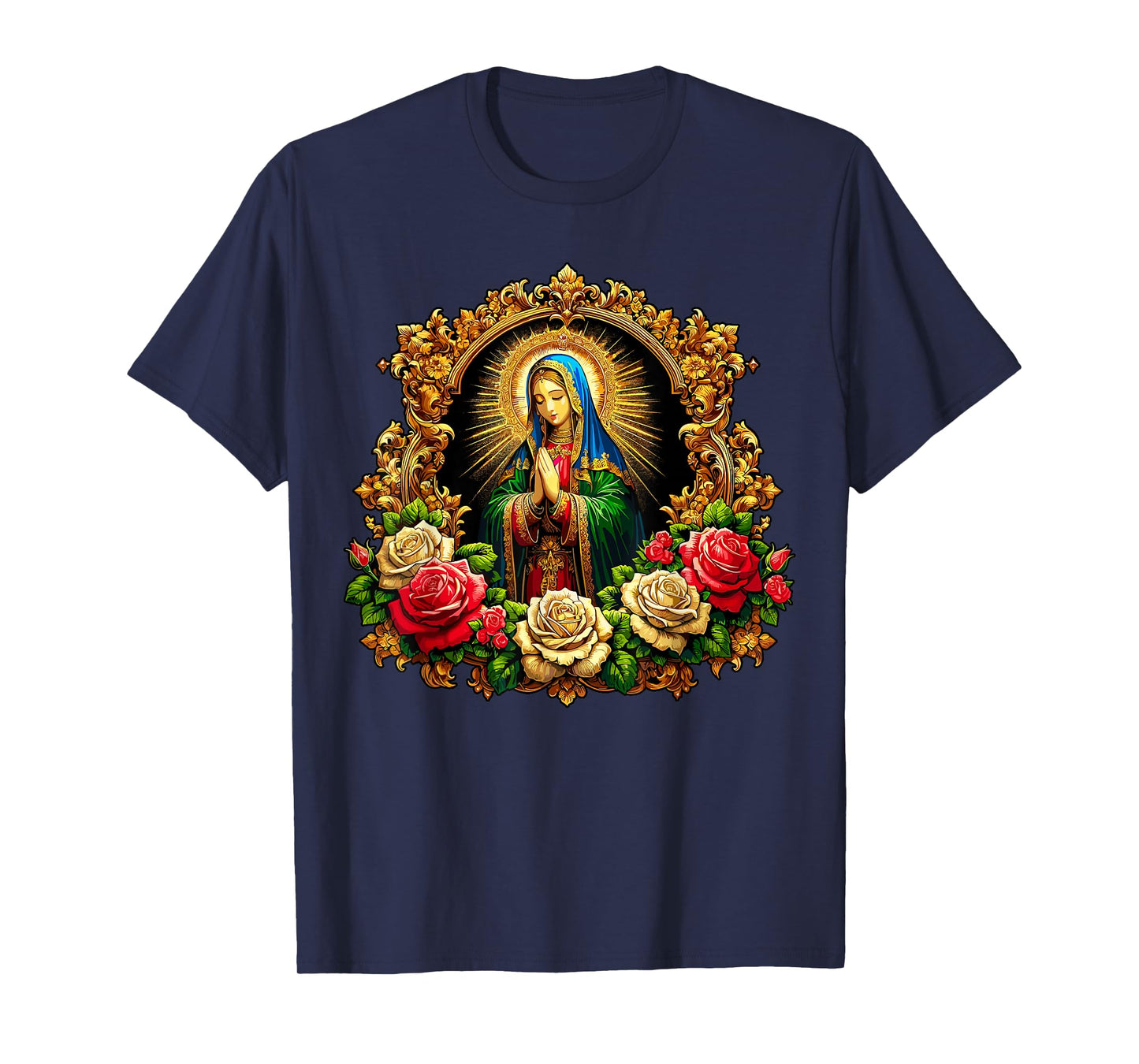 Virgen De Guadalupe Sant Mary Christian Religious T-Shirt