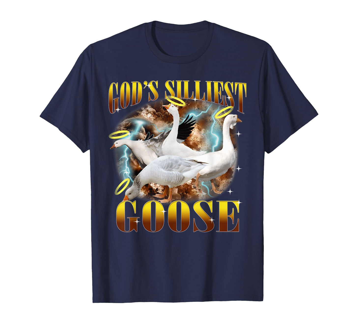 Vintage God's Silliest Goose Funny Silly Goose Pun Bootleg T-Shirt