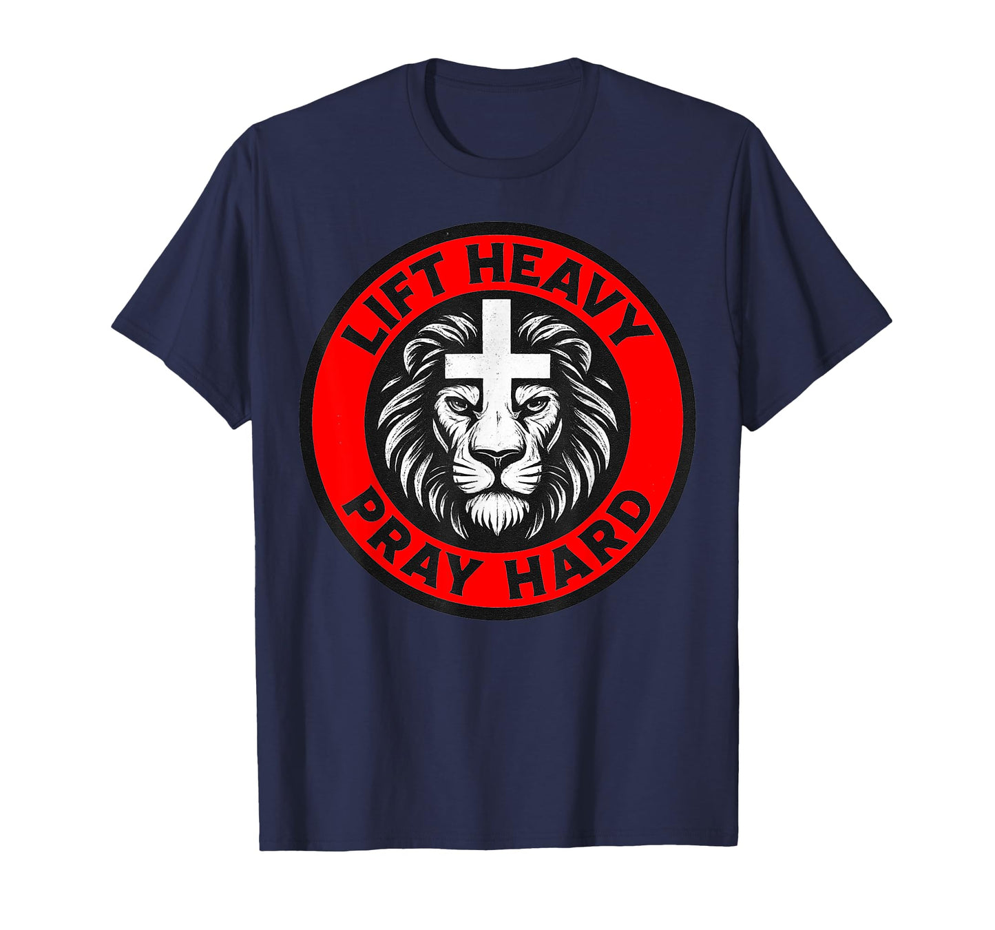 Lift Heavy Pray Hard Gym Workout Christian T-Shirt