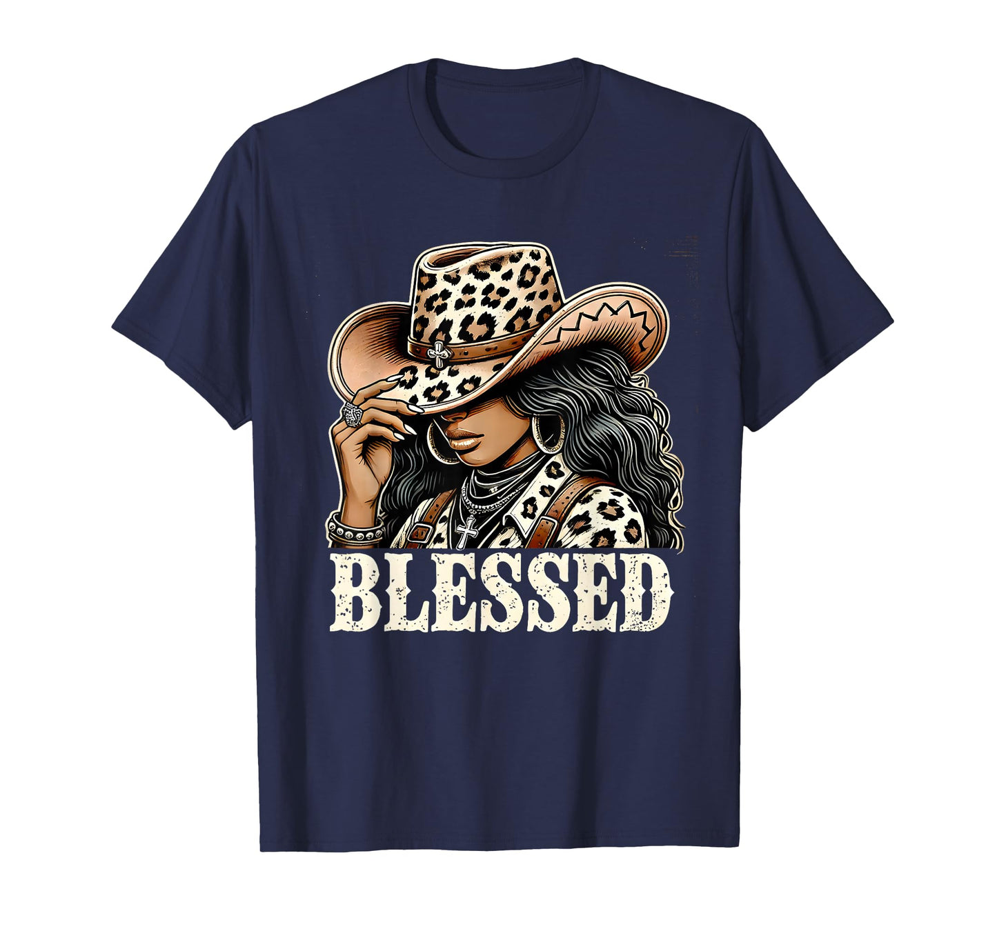 Vintage African Christian Woman Retro Black Western Cowgirl T-Shirt