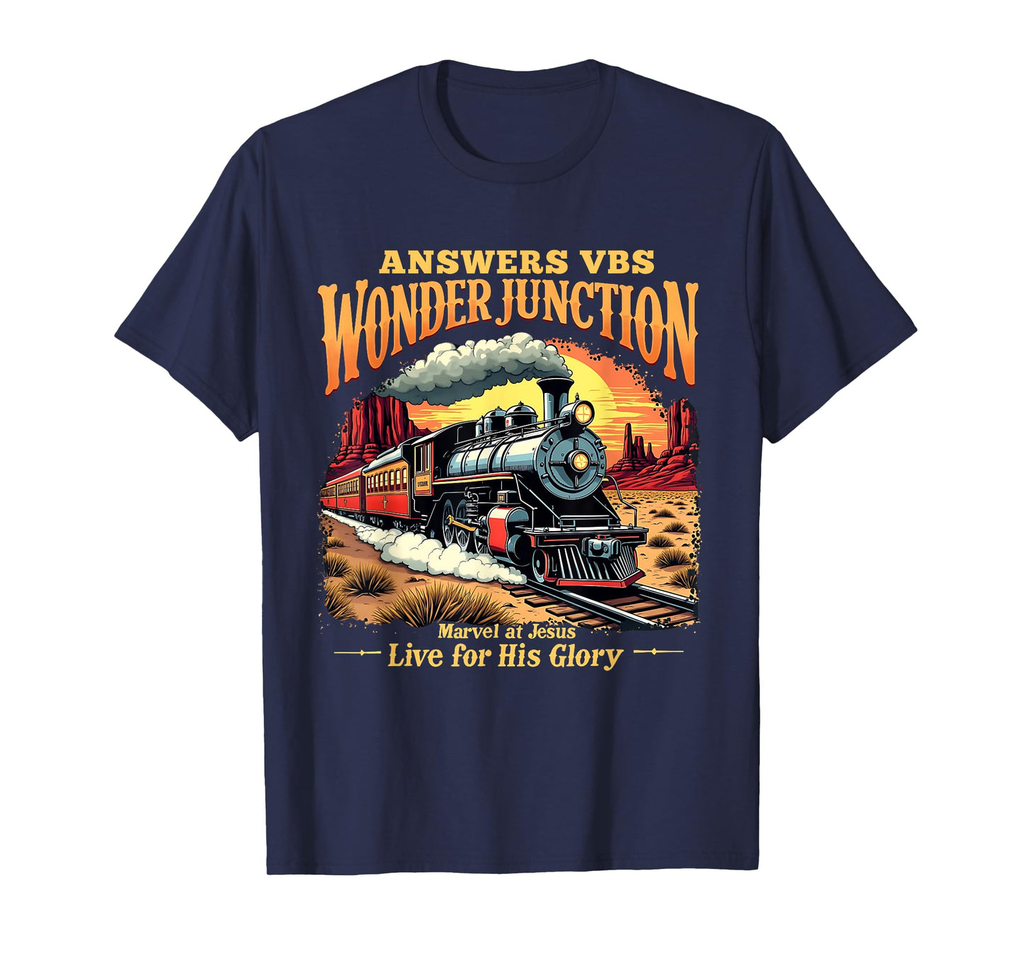 Answers VBS Wonder Junction Christian Train Theme Design T-Shirt
