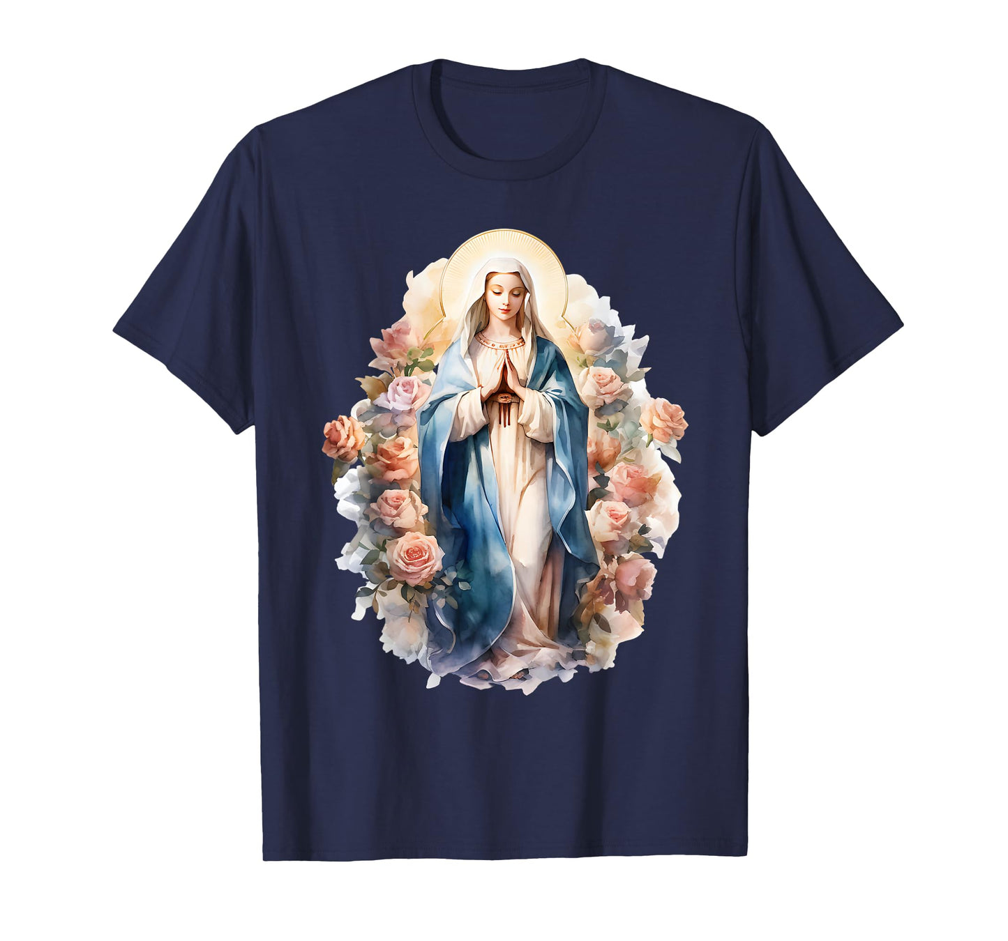Blessed Mother Mary Mother of Jesus Roses Our Lady Catholic T-Shirt