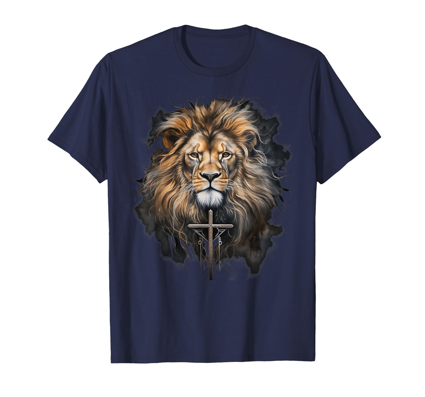 Christian Cross Lion of Judah Religious Faith Jesus Pastor T-Shirt