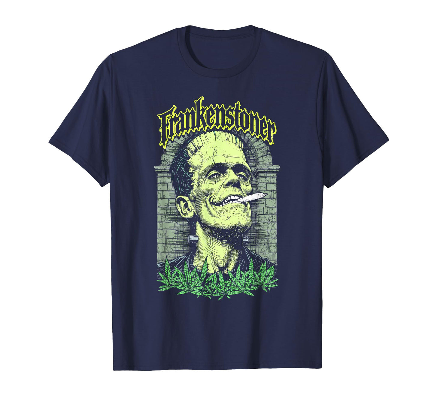 Funny Weed Frankenstein Frankenstoner Stoner Halloween 420 T-Shirt