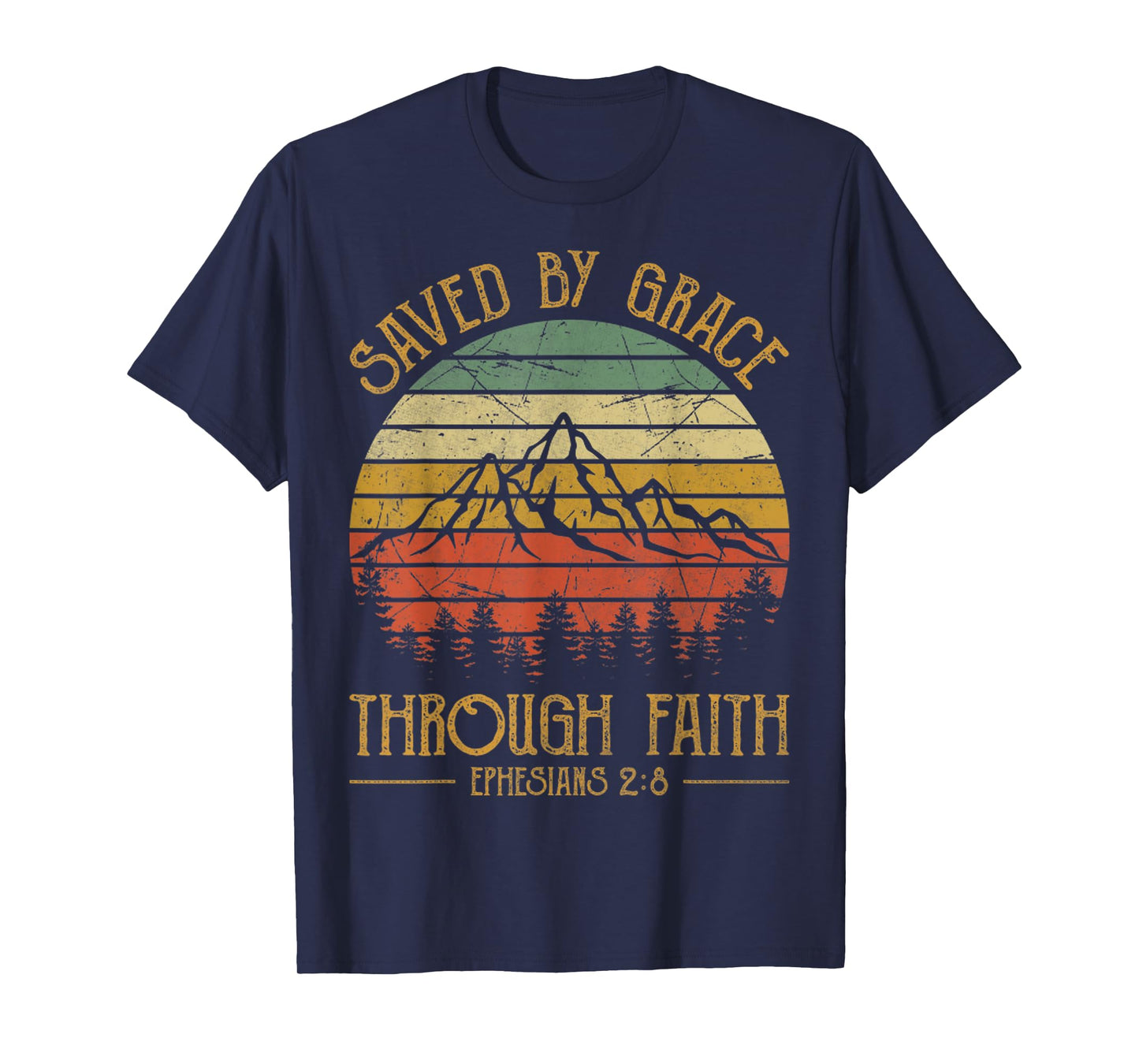 Vintage Christian Saved By Grace Through Faith T-Shirt