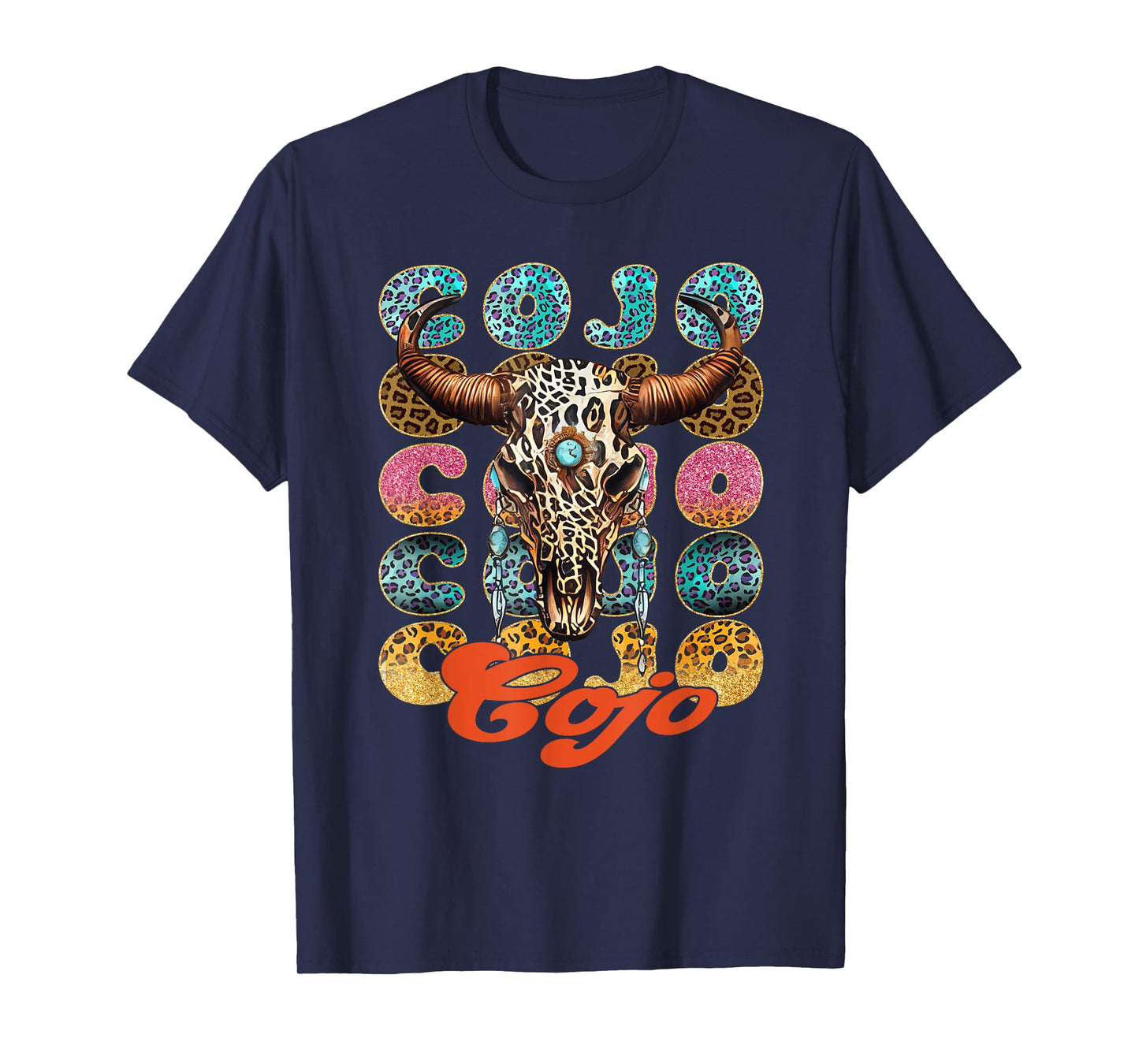 Vintage Rodeo Cojo Western Deserts Bull-Skull Cowhide Cojo T-Shirt