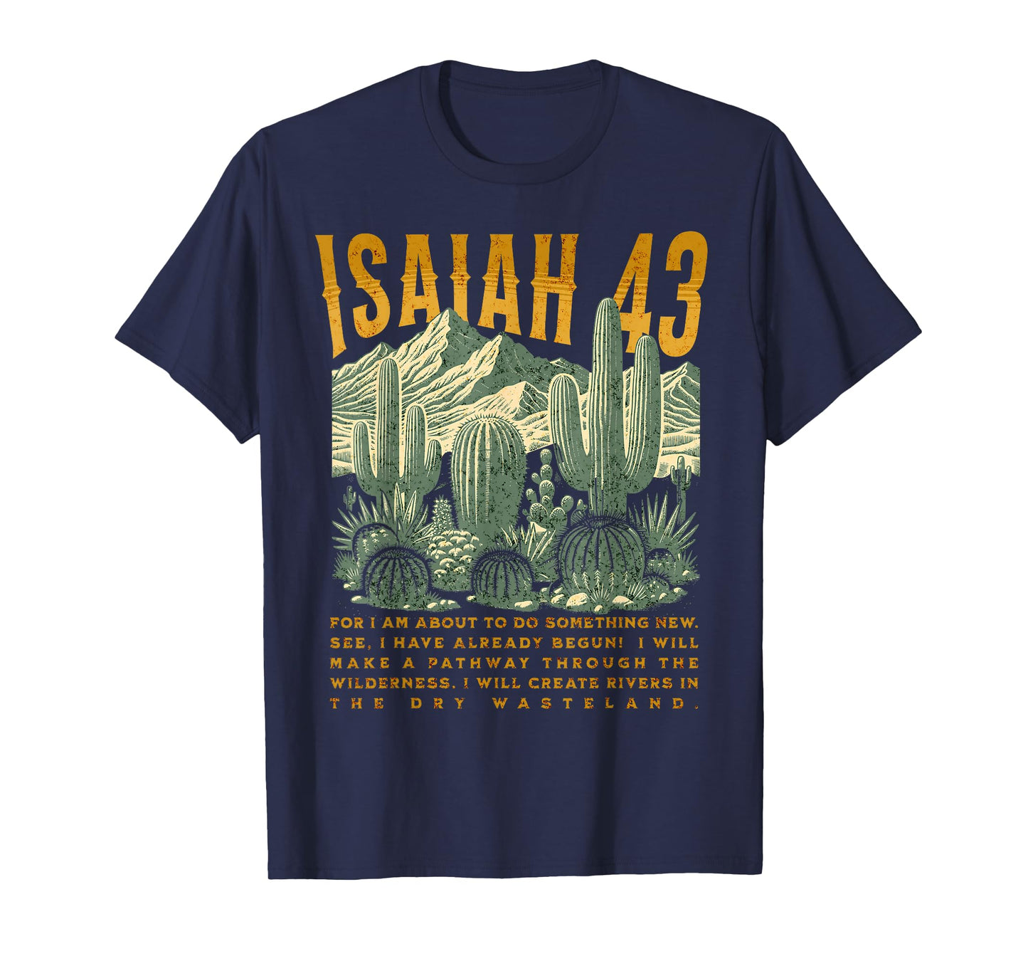 Boho Christian Bible Verse Trendy Jesus Southwest Cactus T-Shirt