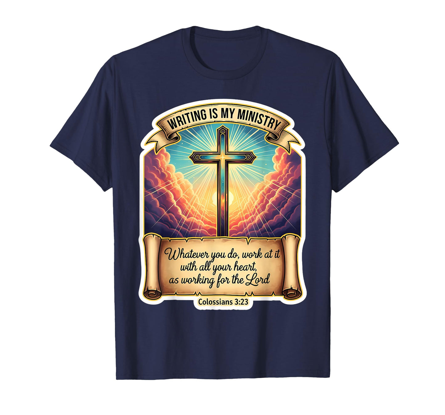 Christian Author Writer Writing is My Ministry Jesus Christ T-Shirt