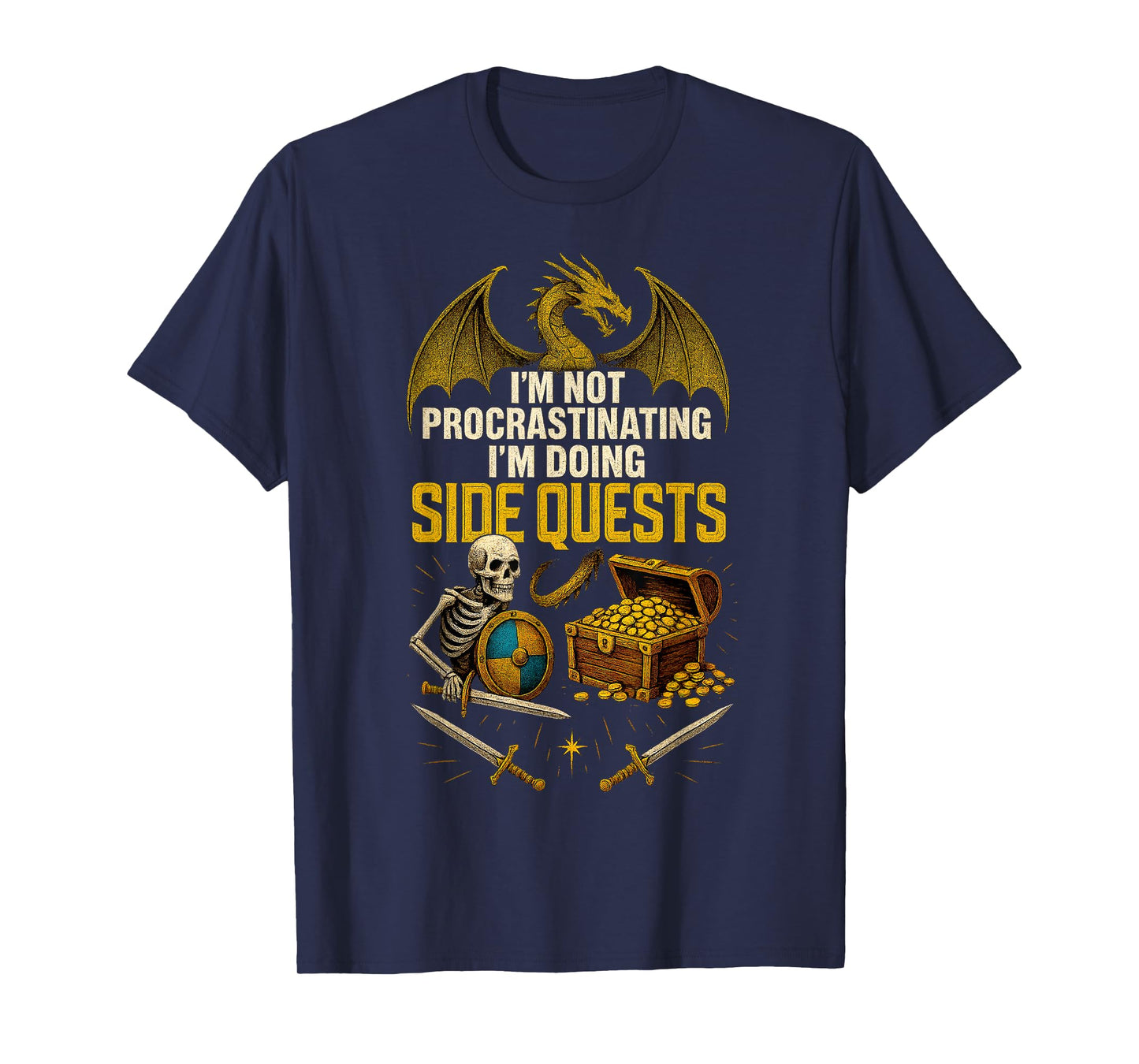 RPG Gamer Not Procrastinating I'm Doing Side Quests Dragon T-Shirt