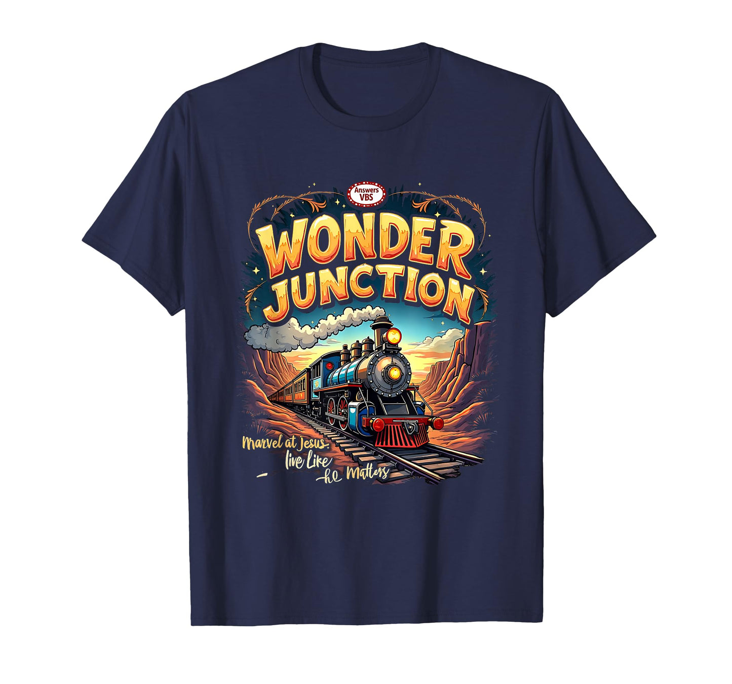Vintage Wonder Junction VBS Train Theme Christian Graphic T-Shirt
