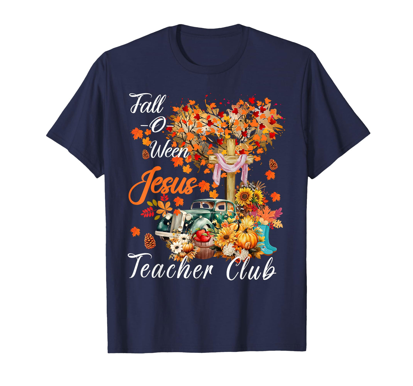 Fall-O-Ween Jesus Teacher Club Christian Religious Bible T-Shirt