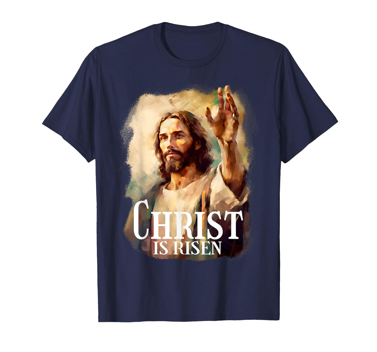 Christ is Risen Jesus Portrait Christian Faith Easter T-Shirt