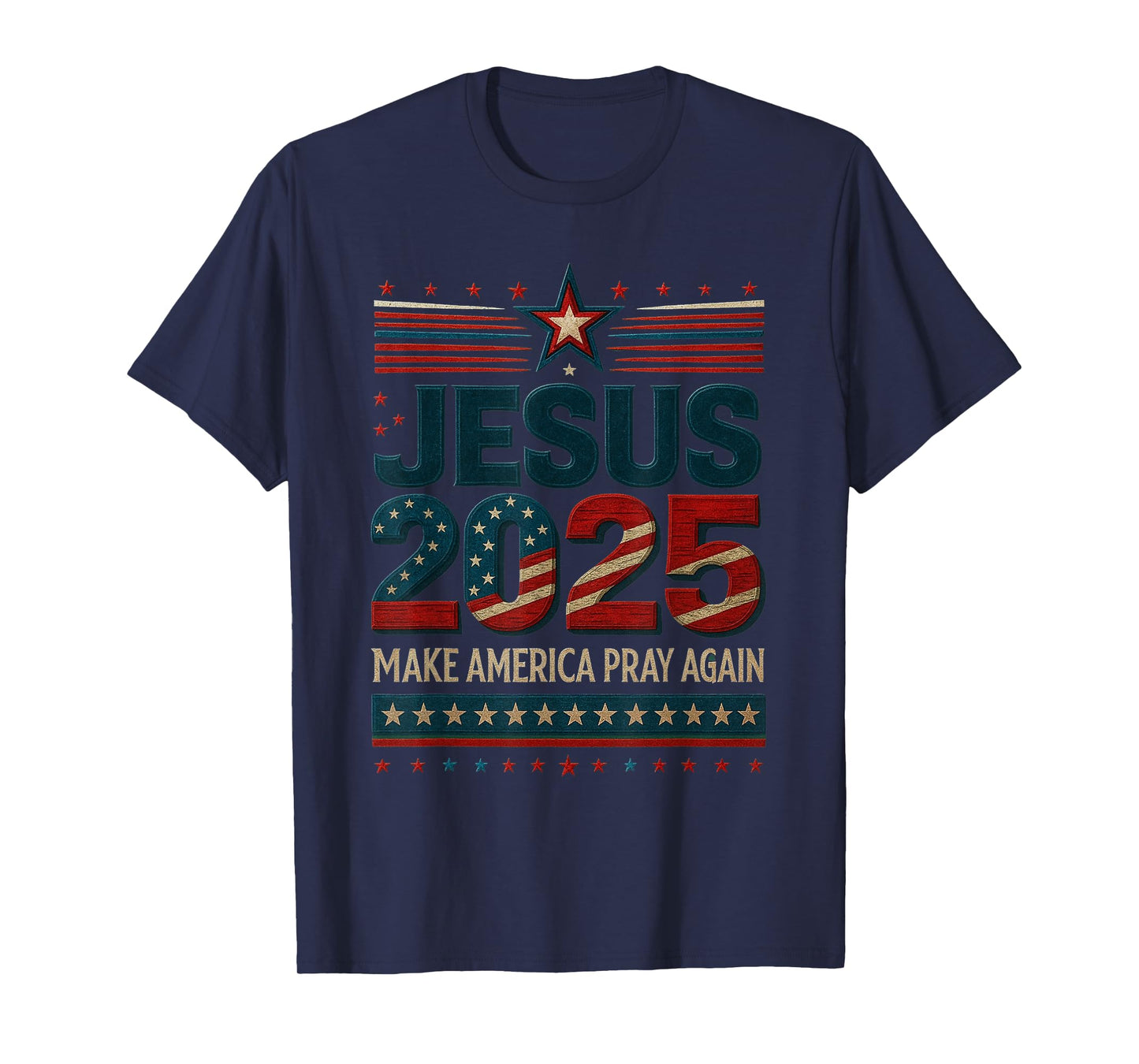Christian Prayer Warriors USA Red White and Blue Flag T-Shirt