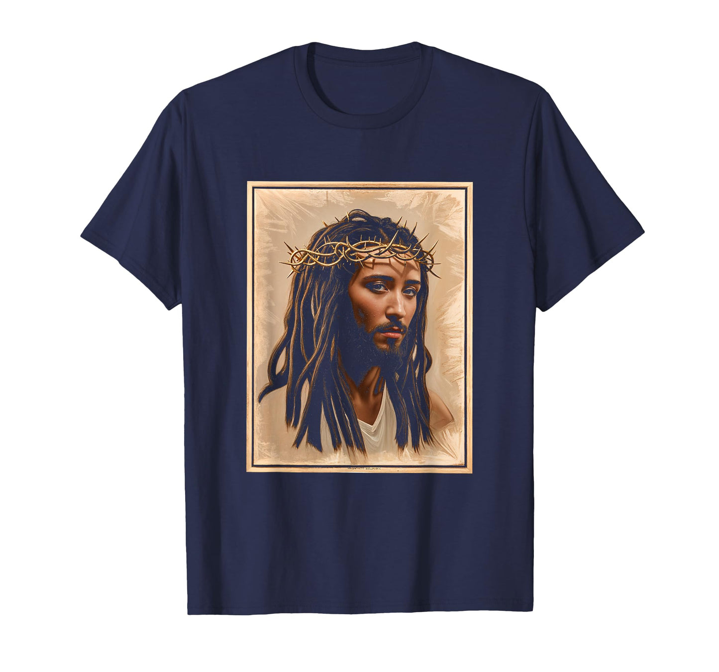 Black Jesus Crown Portrait Faith Christian Religion T-Shirt