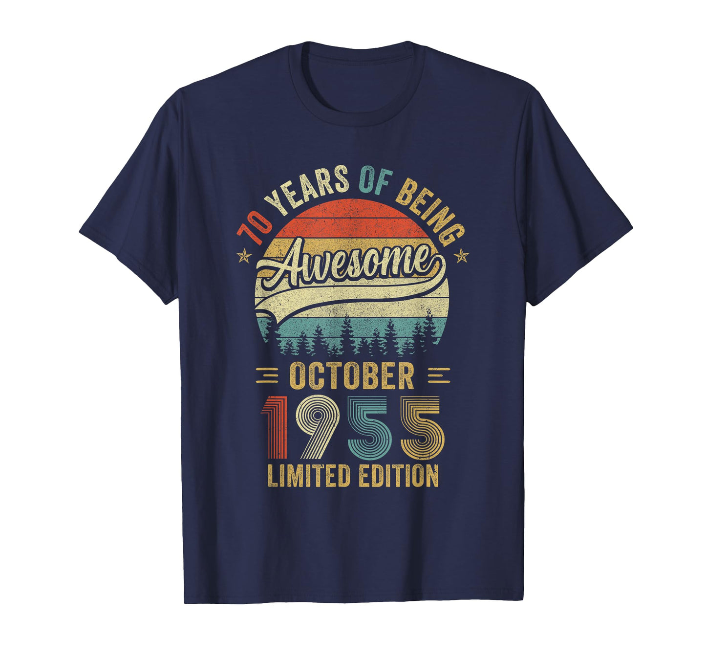 Vintage October 1955 Old 70Th Birthday Men Women T-Shirt