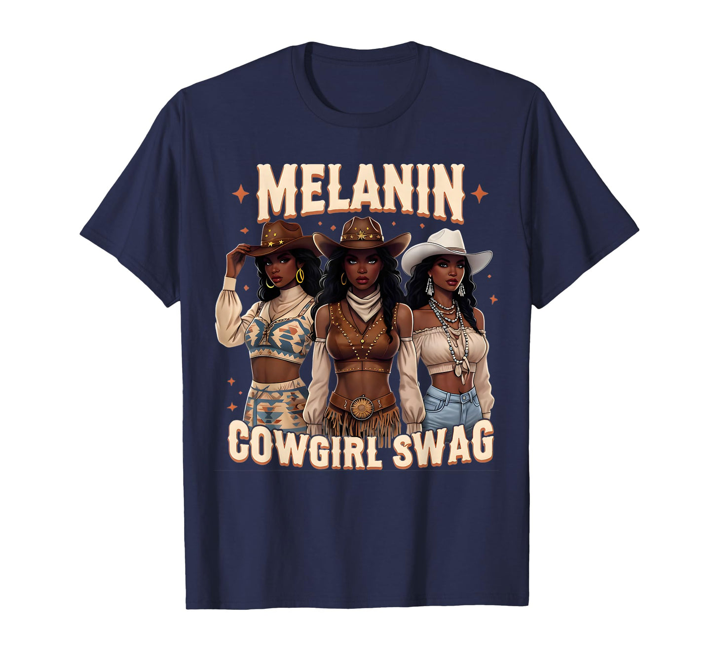 Melanin Cowgirls African Melanin Cowgirl Swag Black History T-Shirt