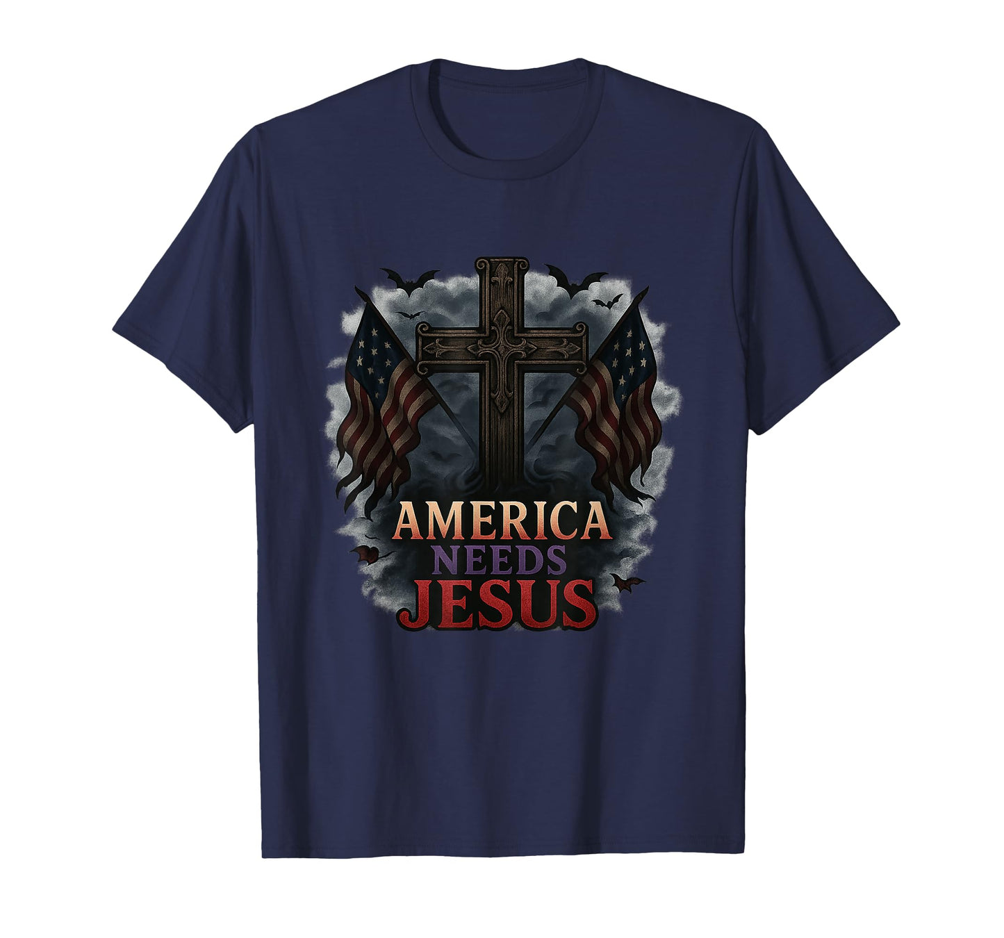 America Needs Jesus Patriotic Christians Funny Halloween T-Shirt
