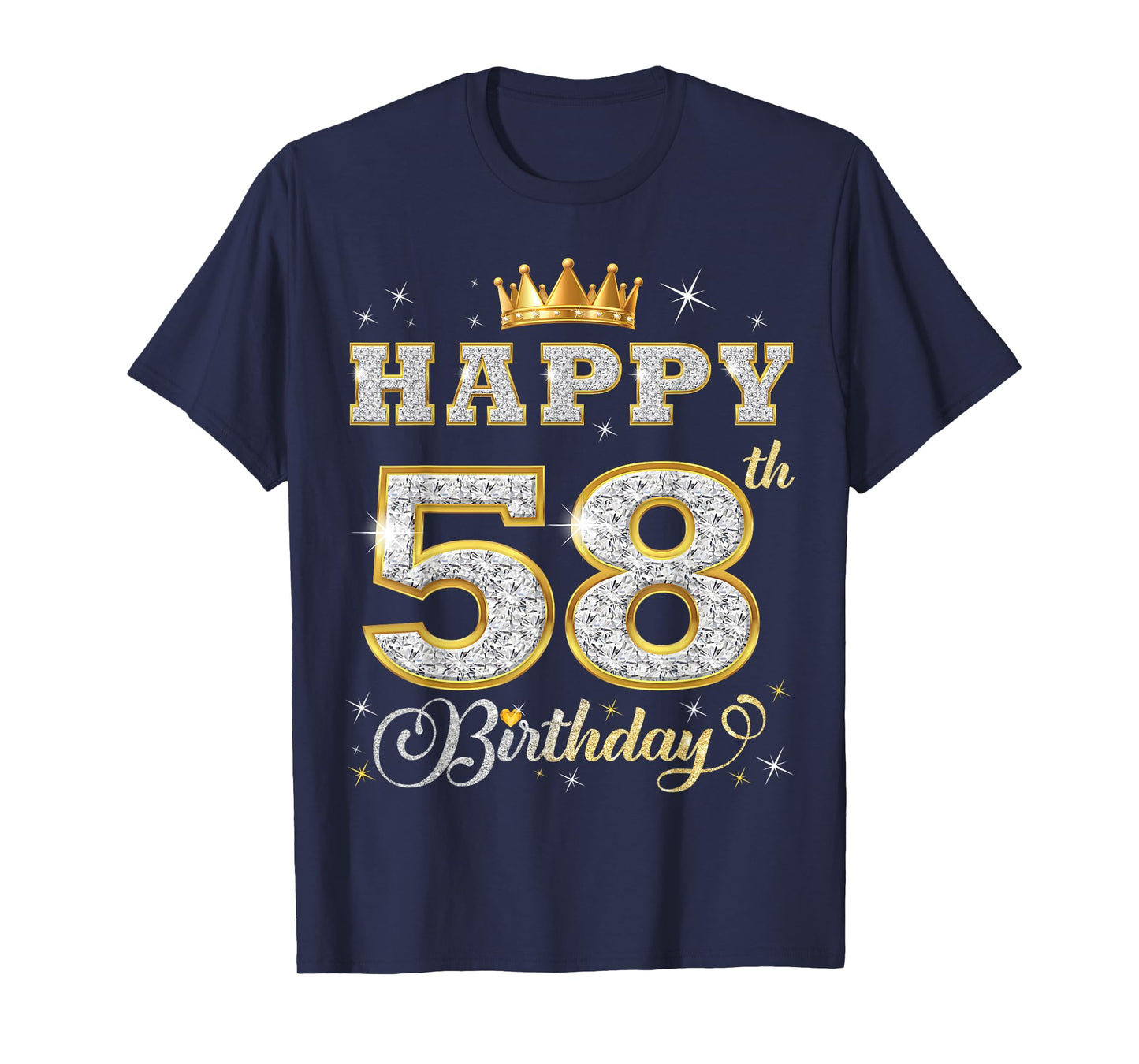 Happy 58th Birthday 58 Years Old Women Men Birthday Party T-Shirt