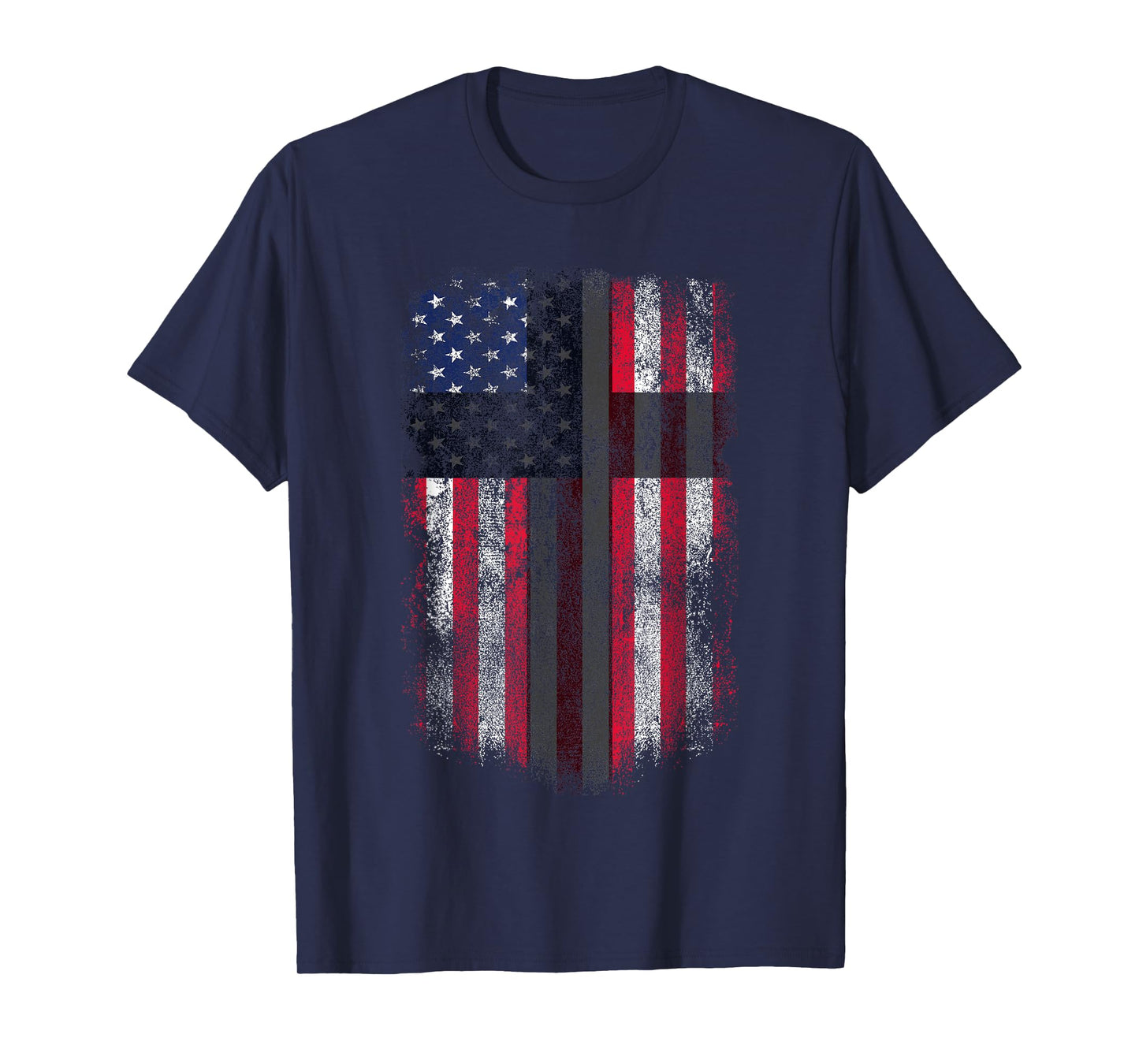 American Flag Cross for Patriotic USA Christians God Faith T-Shirt