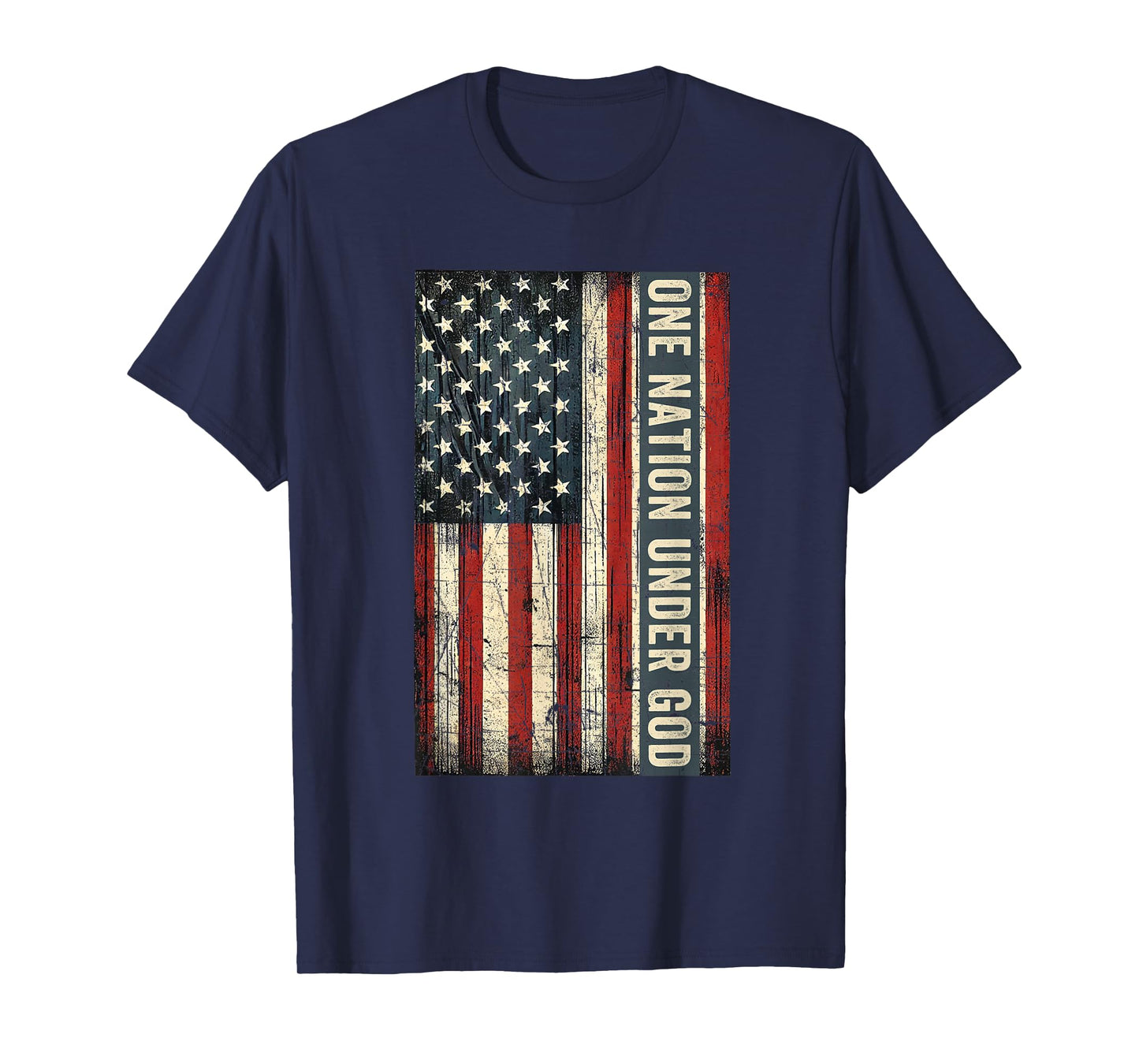 One Nation Under God 4th Of July American Flag Christian T-Shirt