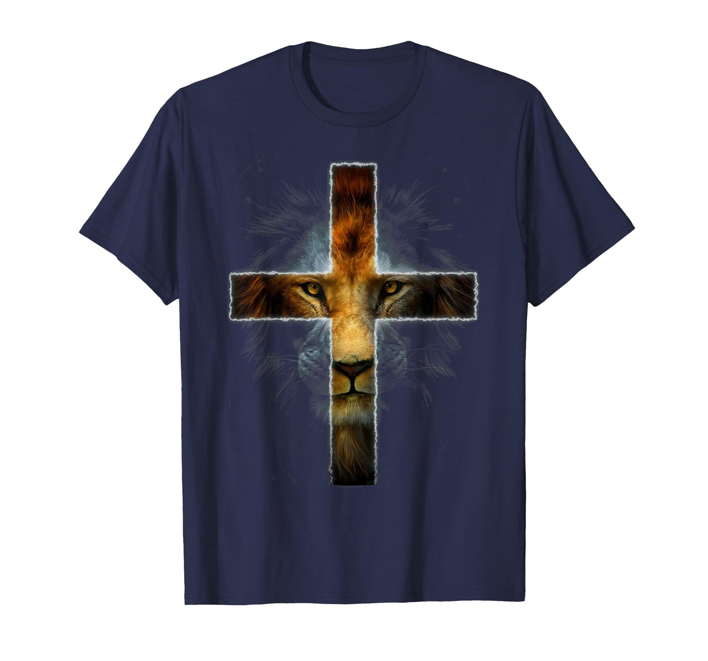 Christian Jesus Lion of Tribe Judah Cross Gift for Men Women T-Shirt