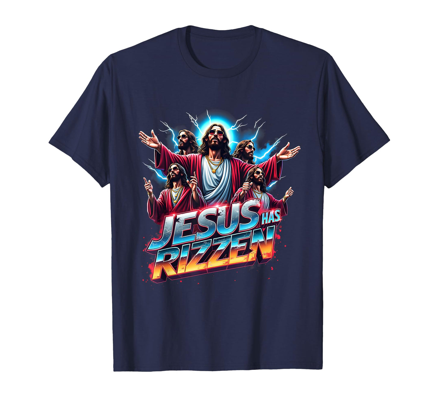 Jesus Has Rizzen He Is Rizzen Religious Jesus Lover Design T-Shirt