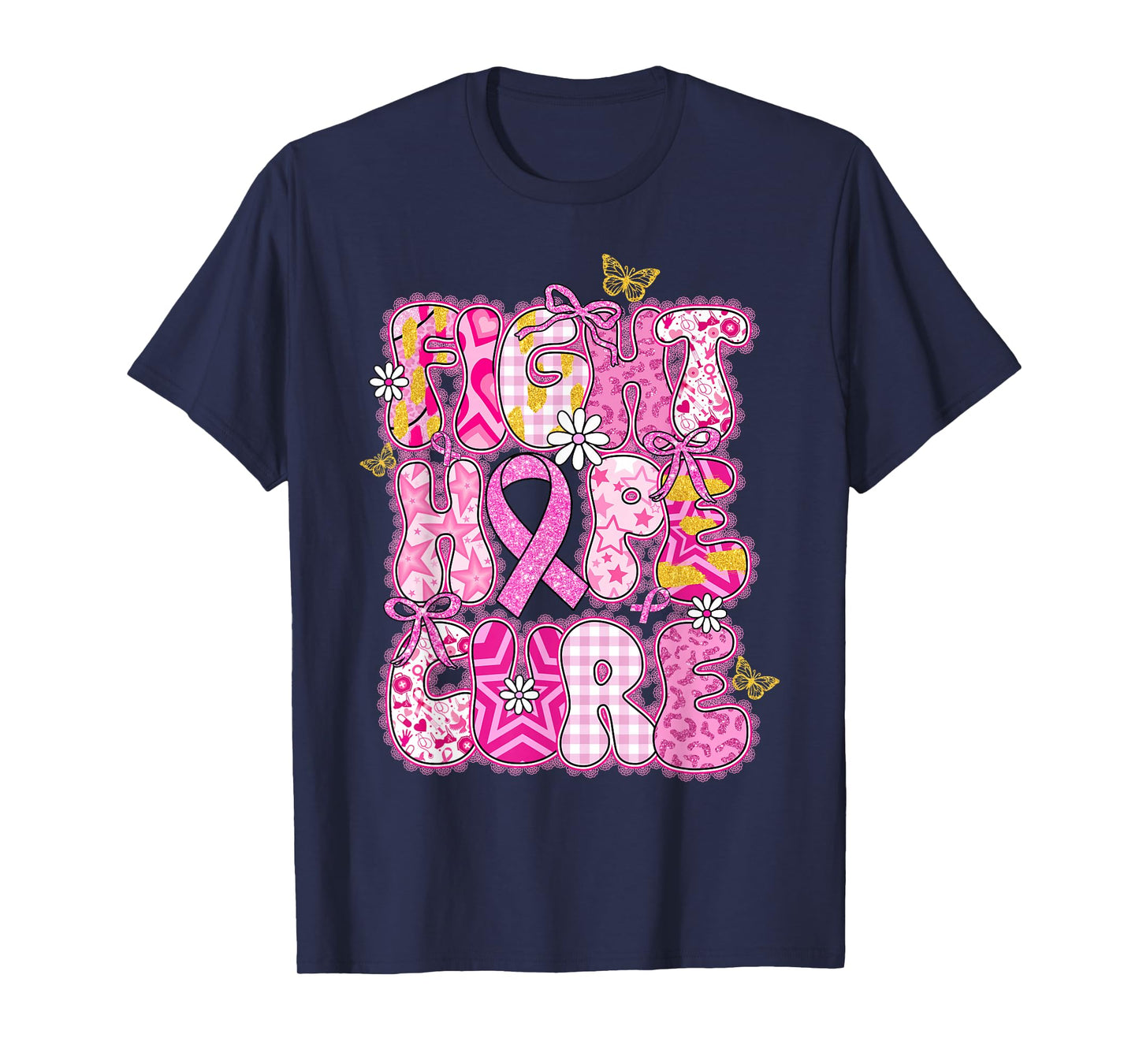 Faith Hope Cure Breast Cancer October We Wear Pink Women T-Shirt