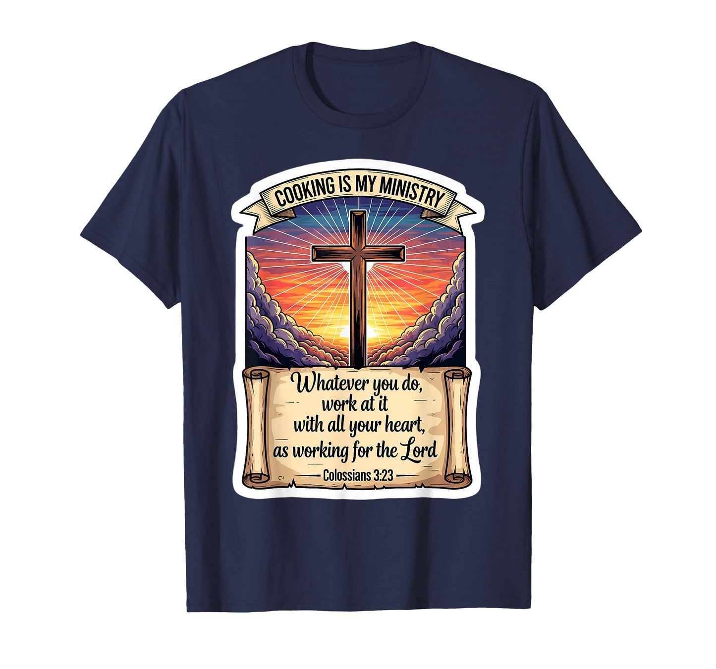 Christian Cook Chef Cooking is My Ministry God Jesus Christ T-Shirt