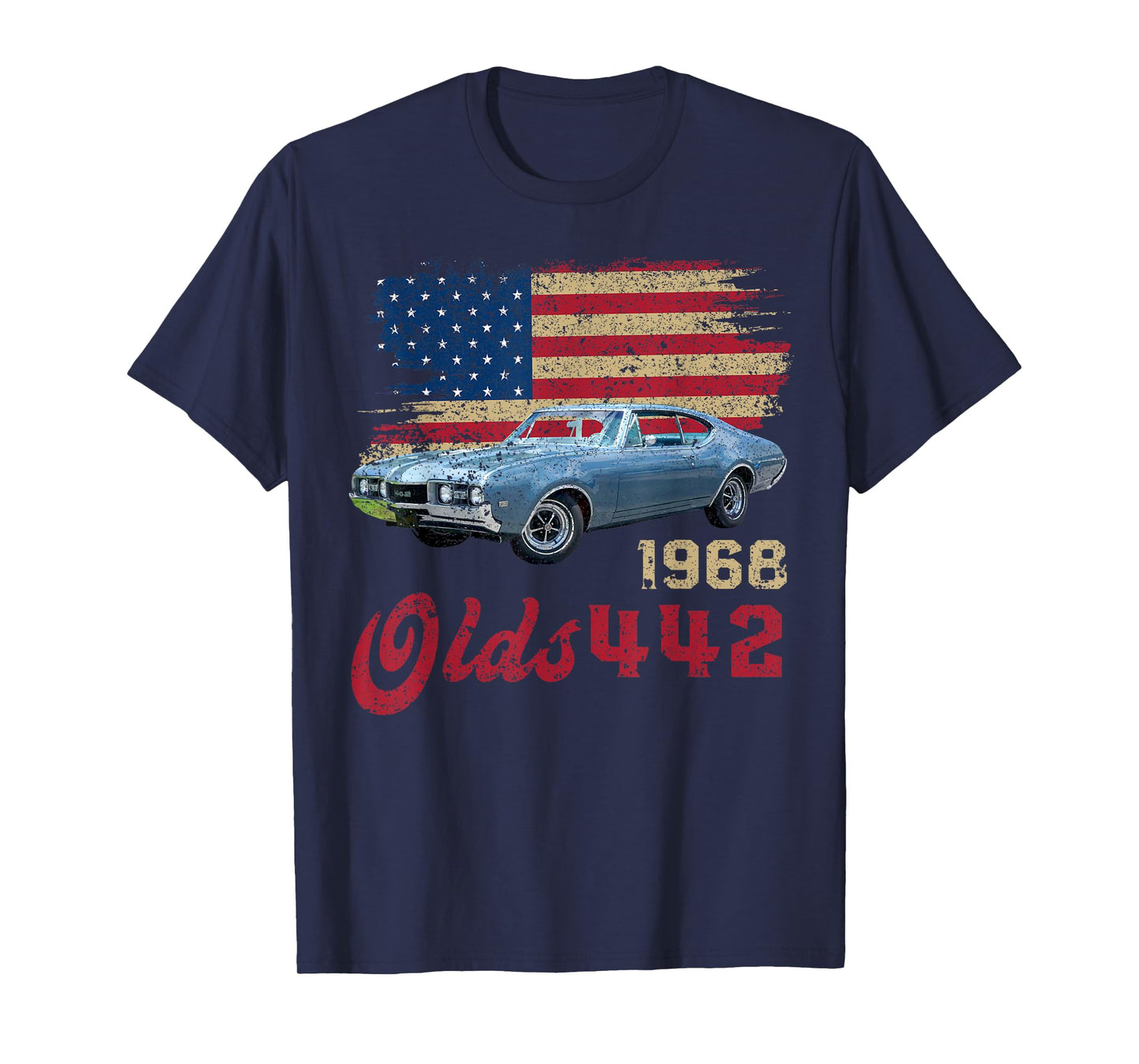 Jersey Style Olds 442 68 1968 Loves Old School Muscle Cars T-Shirt