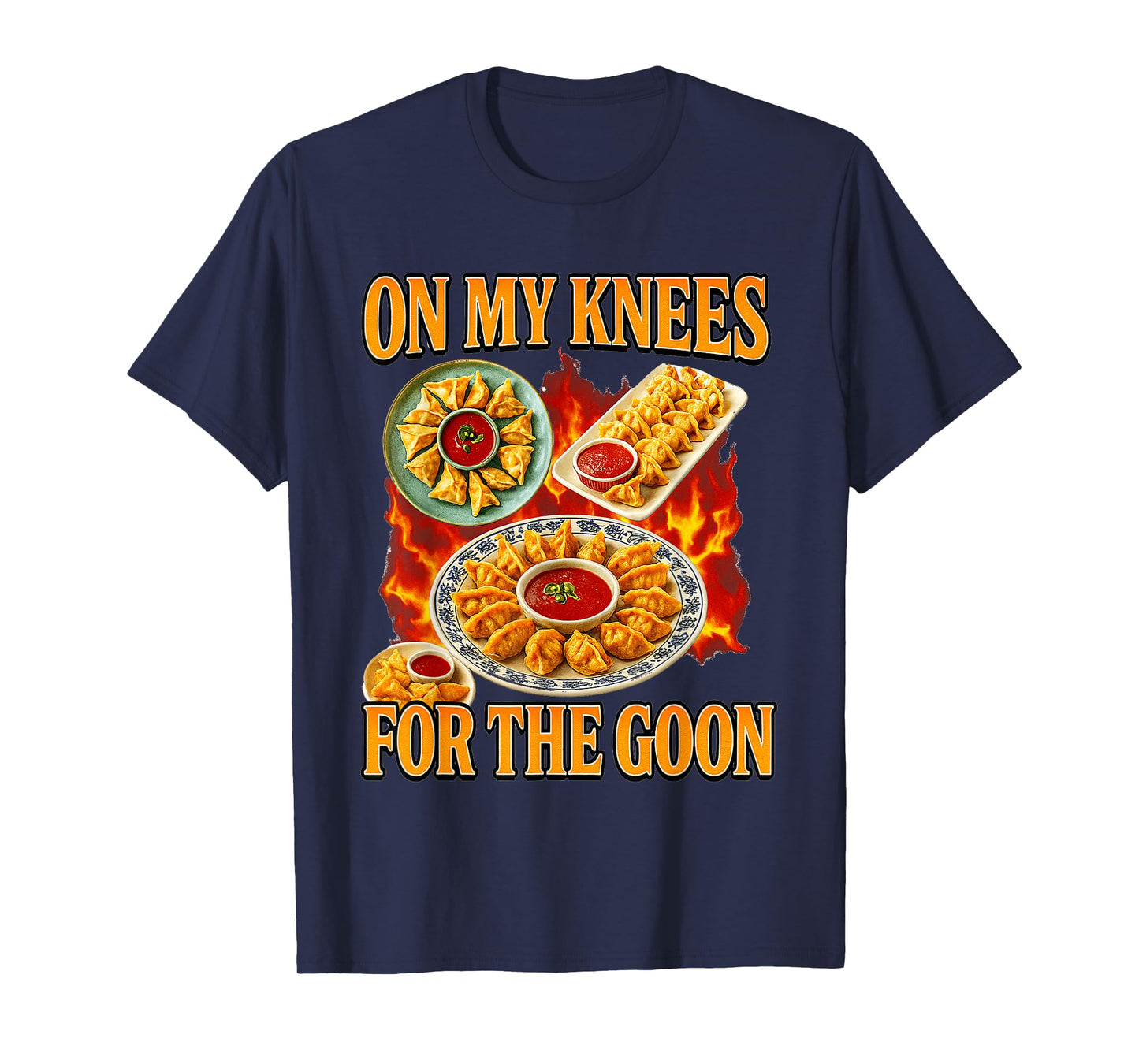 On My Knees For The-Goon Funny Crab Rangoon Meme Bootleg T-Shirt