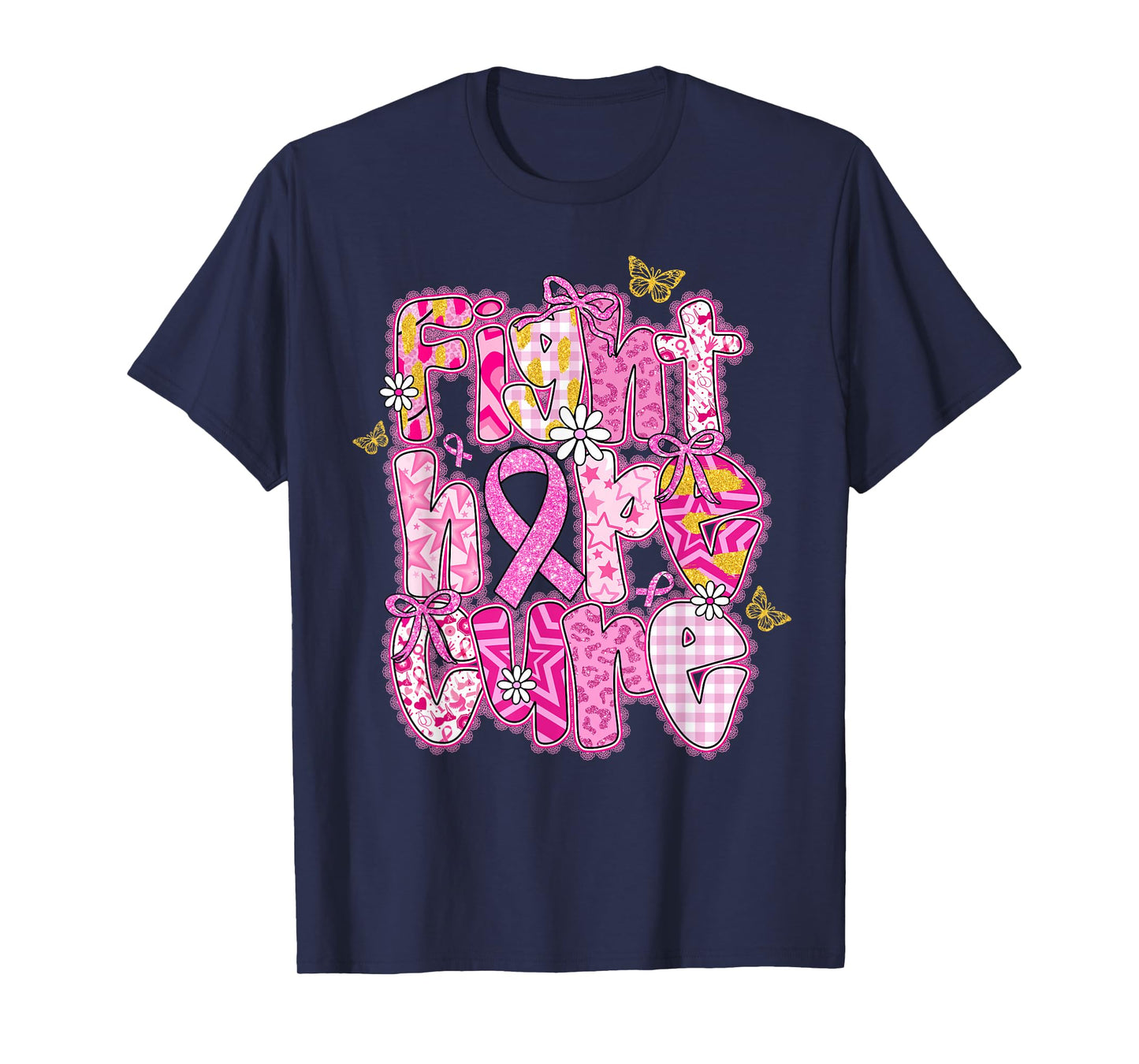 Faith Hope Cure Breast Cancer October We Wear Pink Women T-Shirt