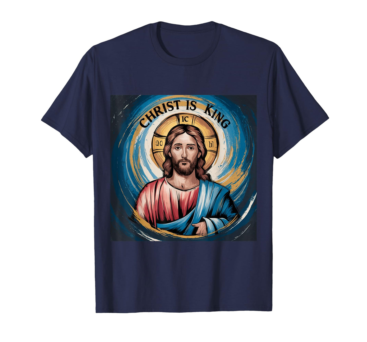 Obvious Logic Christ is King King T-Shirt, Unisex-Adults, Unisex-Kids, Black, Small, Short Sleeve, T-Shirt