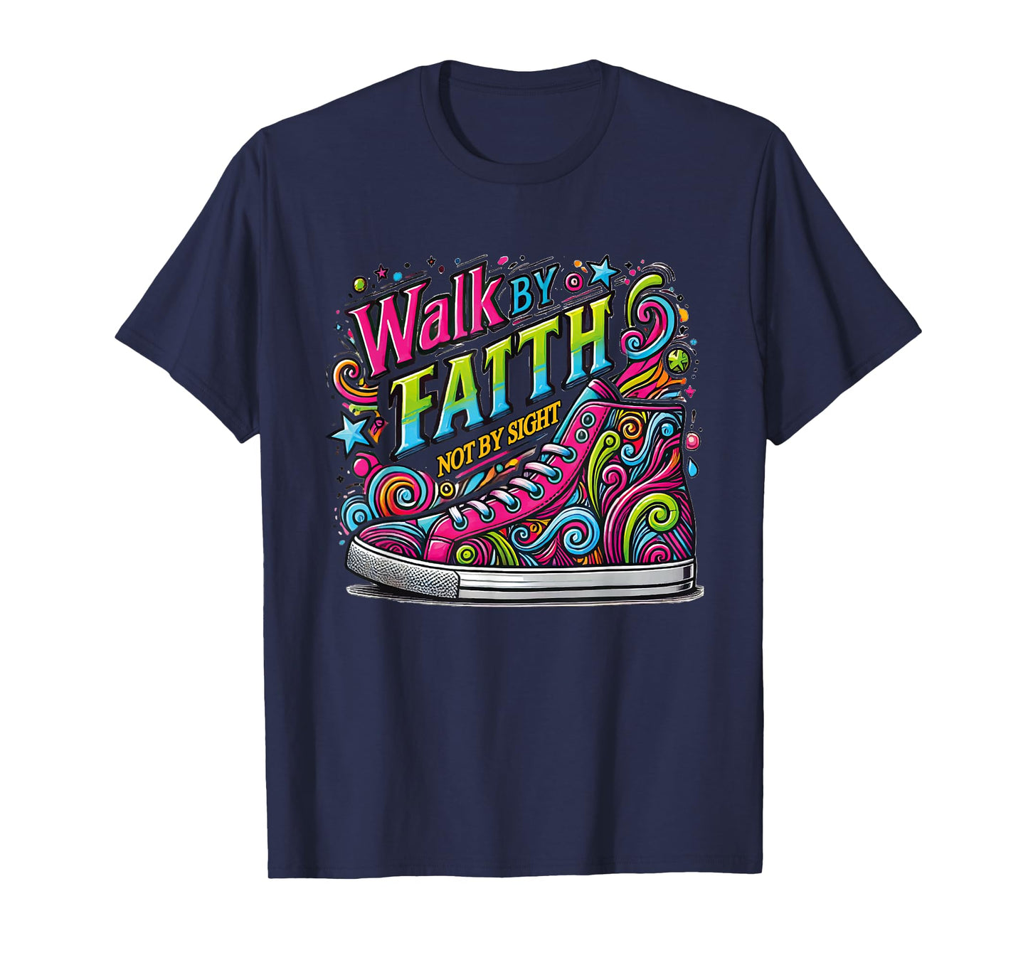 Walk by Faith Shoes Christian Jesus T-Shirt