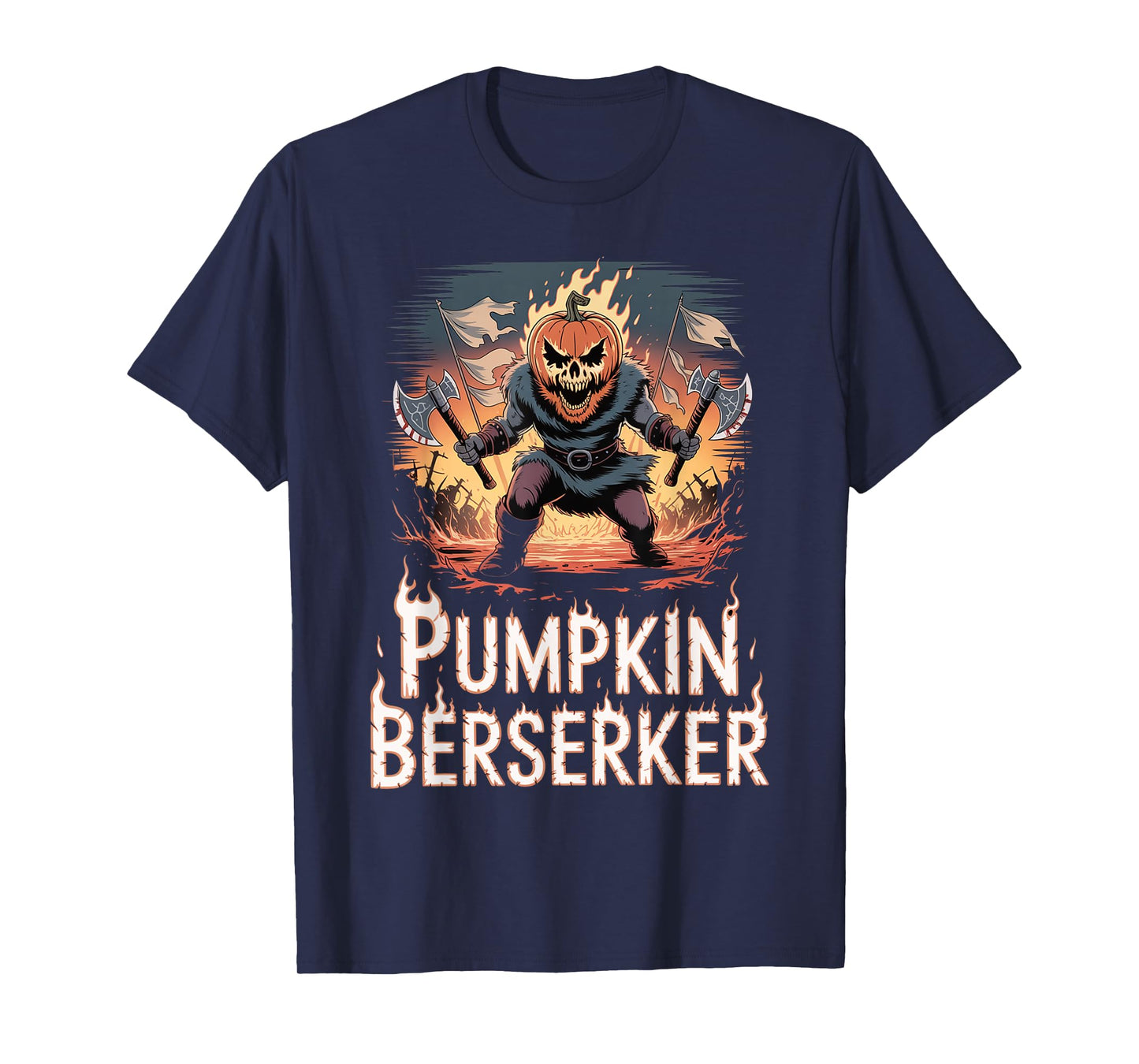 Pumpkin Warrior - Viking Halloween Norse Mythology Berserker T-Shirt