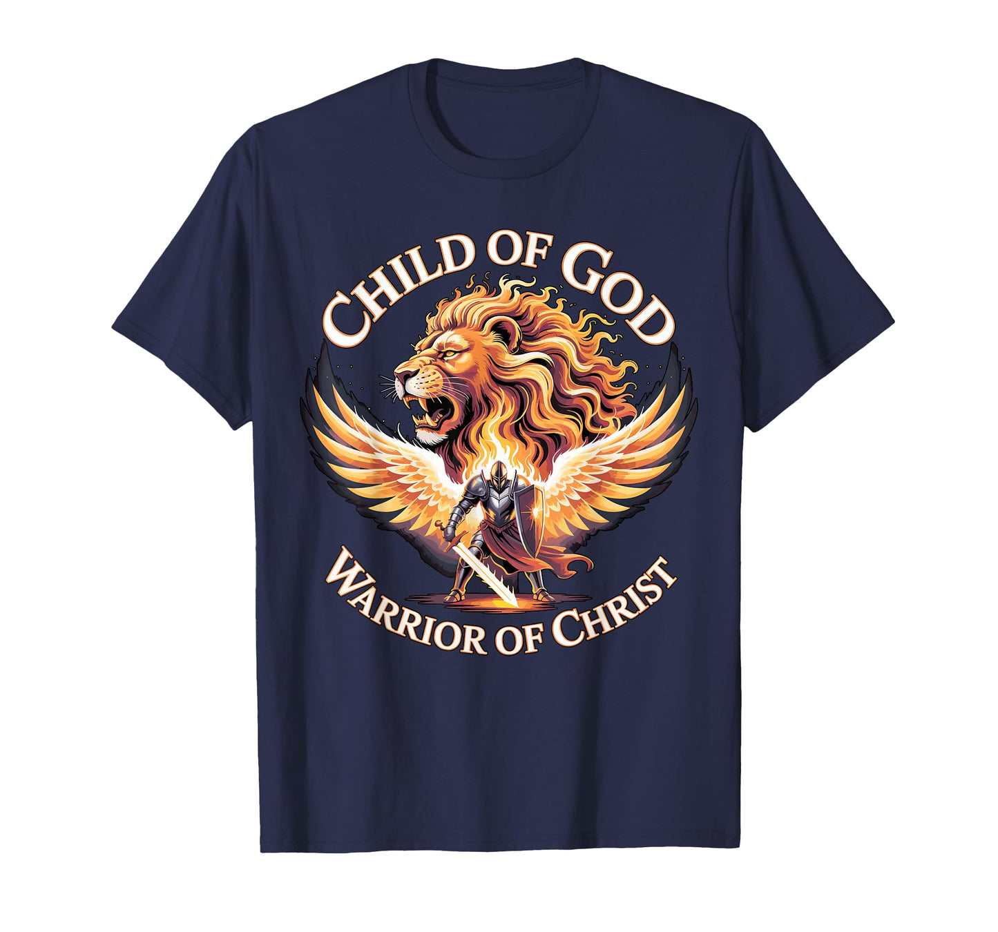 Child of God Warrior of Christ Christian Lion T-Shirt