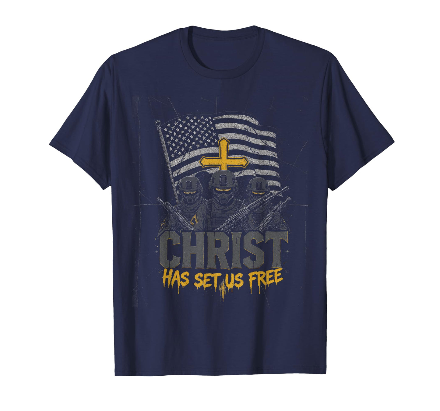 Military Christian Design Soldier Army Prayer Faith Freedom T-Shirt