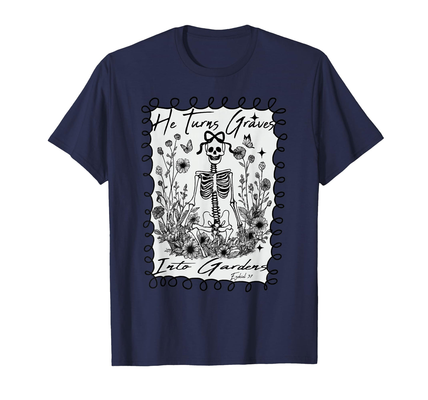 Dry Bones Come to Life Skeleton Bow Christian Halloween T-Shirt