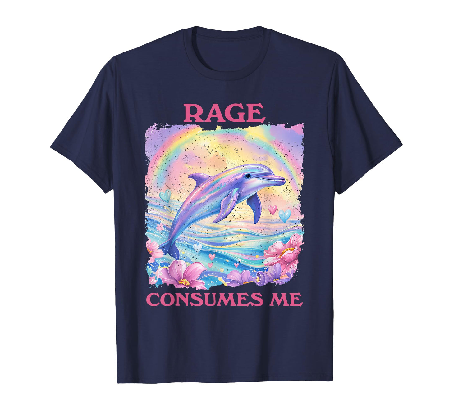 Rage Consumes Me Retro Funny Dolphin Meme Weird T-Shirt
