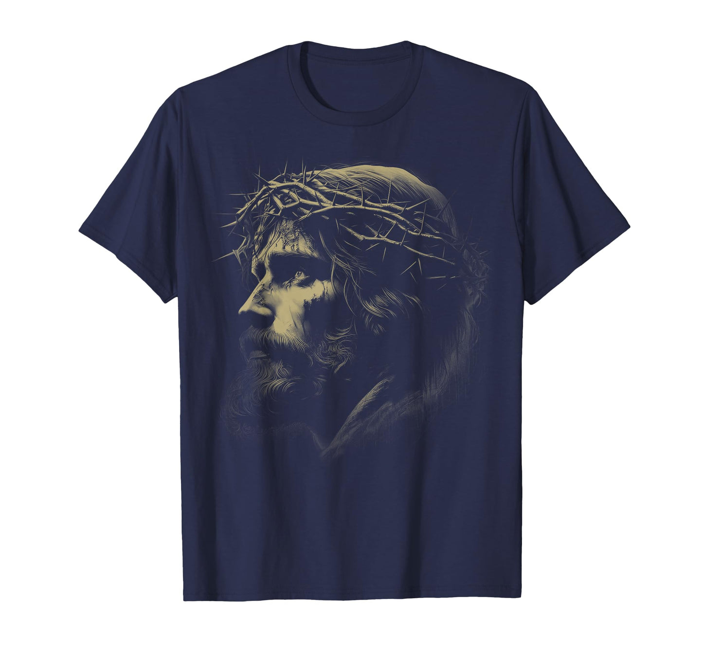 Jesus Christ Face with Crown of Thorns God Bible Vintage T-Shirt