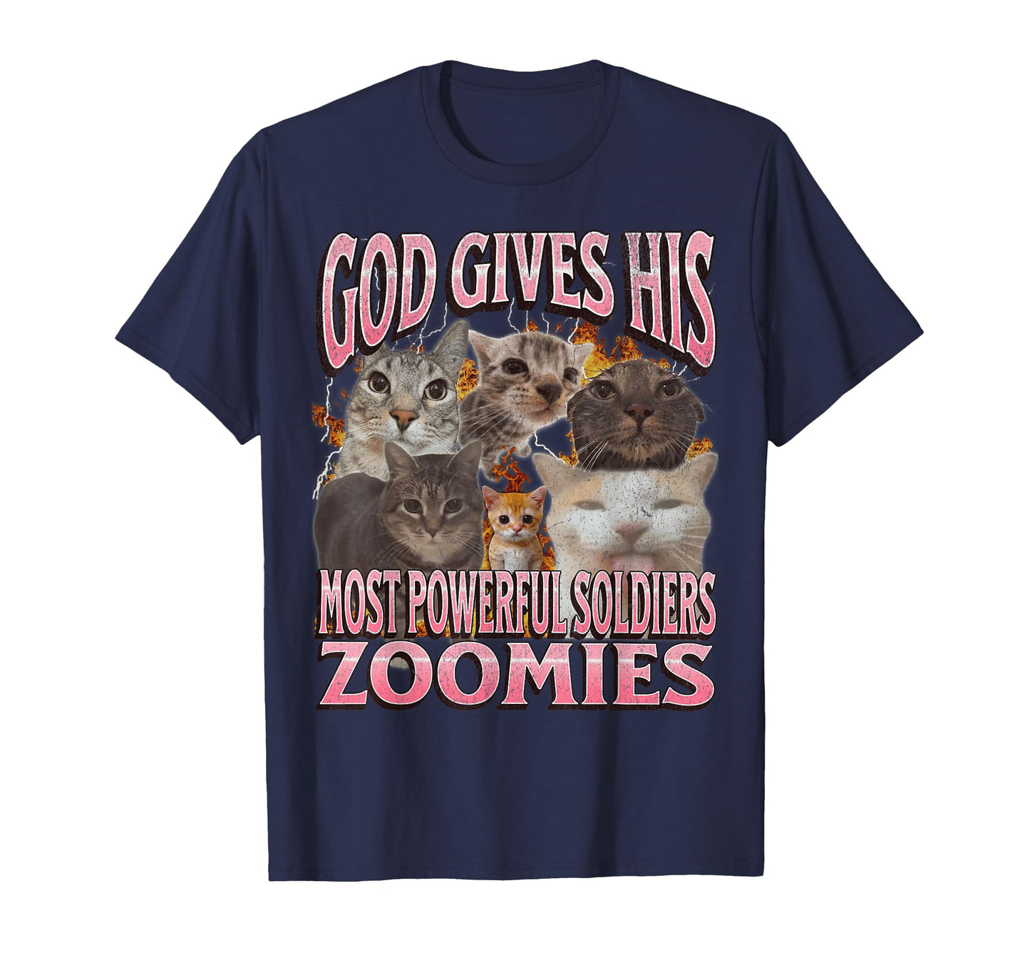 God Gives His Most Powerful Zoomies Funny Cat Meme Bootleg T-Shirt