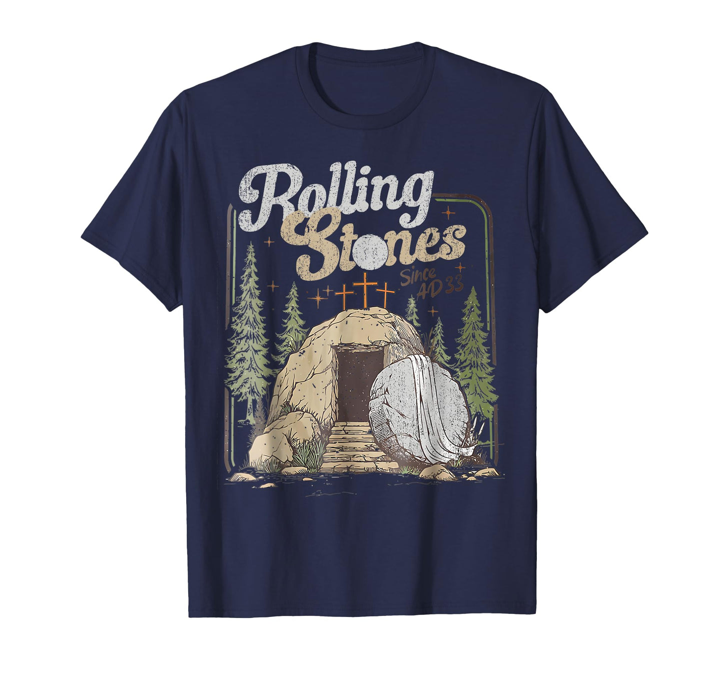 The Stone Was Rolled Away He Is Alive Retro Christian Easter T-Shirt