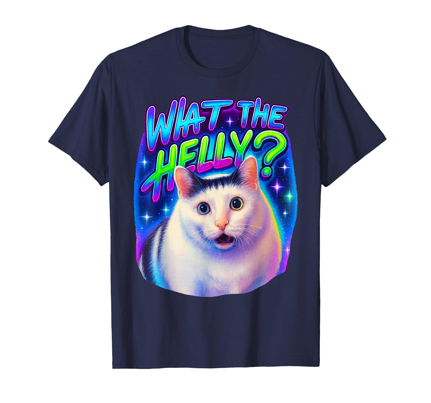 What The Helly Ironic Meme Cat Brainrot Quote Gen Z Alpha T-Shirt