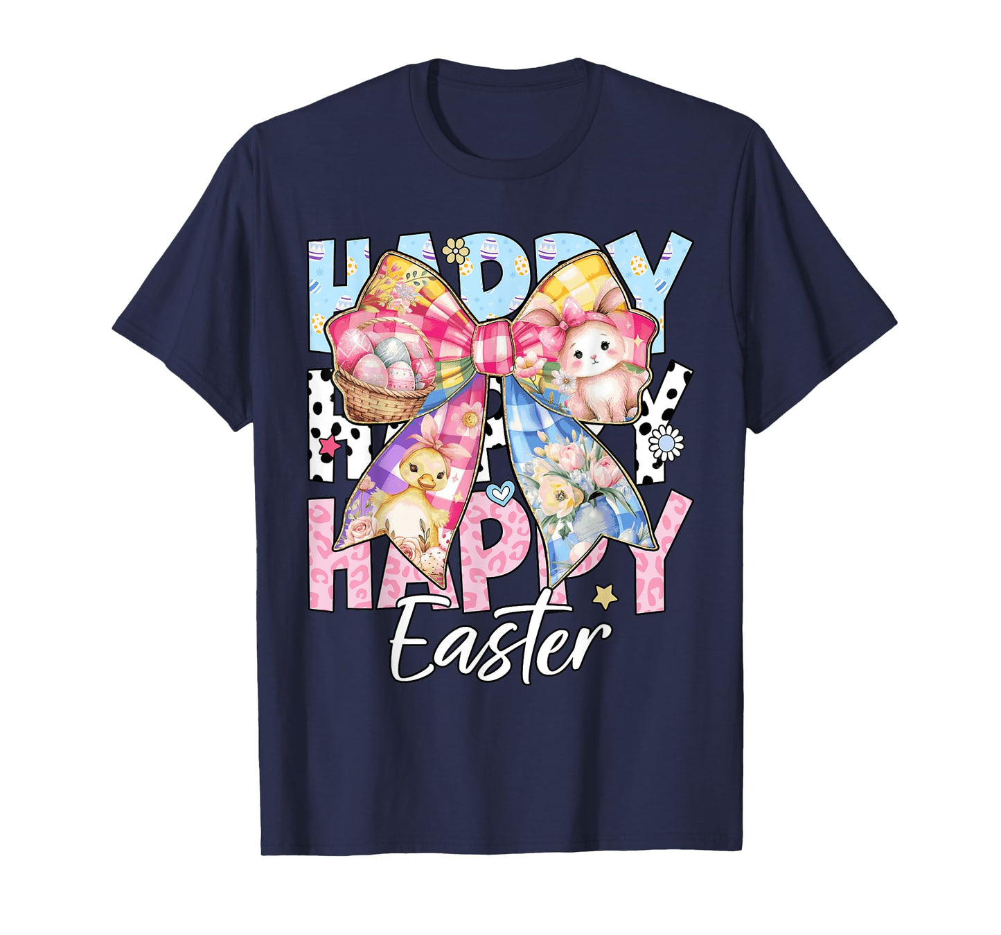 Happy Easter Day Cute Bunny Coquette Bow Easter Day Women T-Shirt