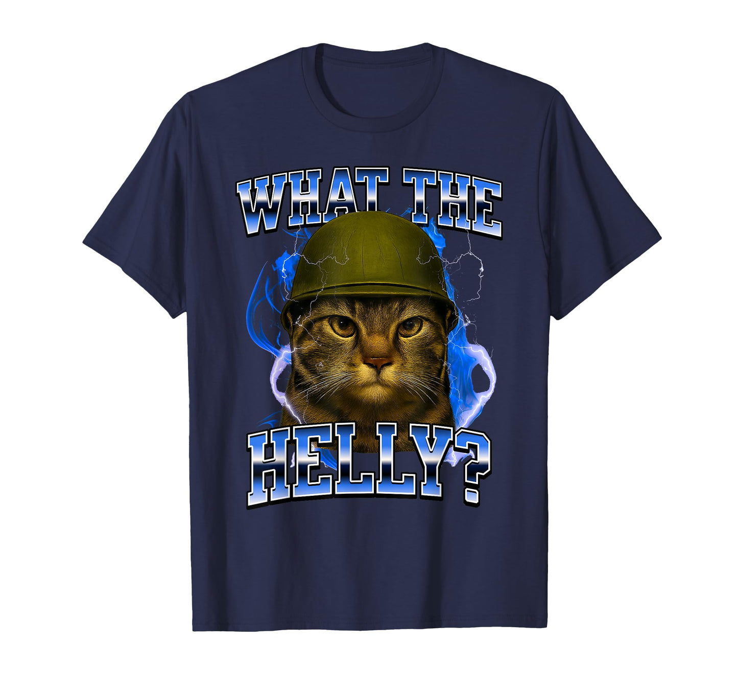 What The Helly Ironic Meme Cat Brainrot Quote Gen Z Alpha T-Shirt for Men Women Kids