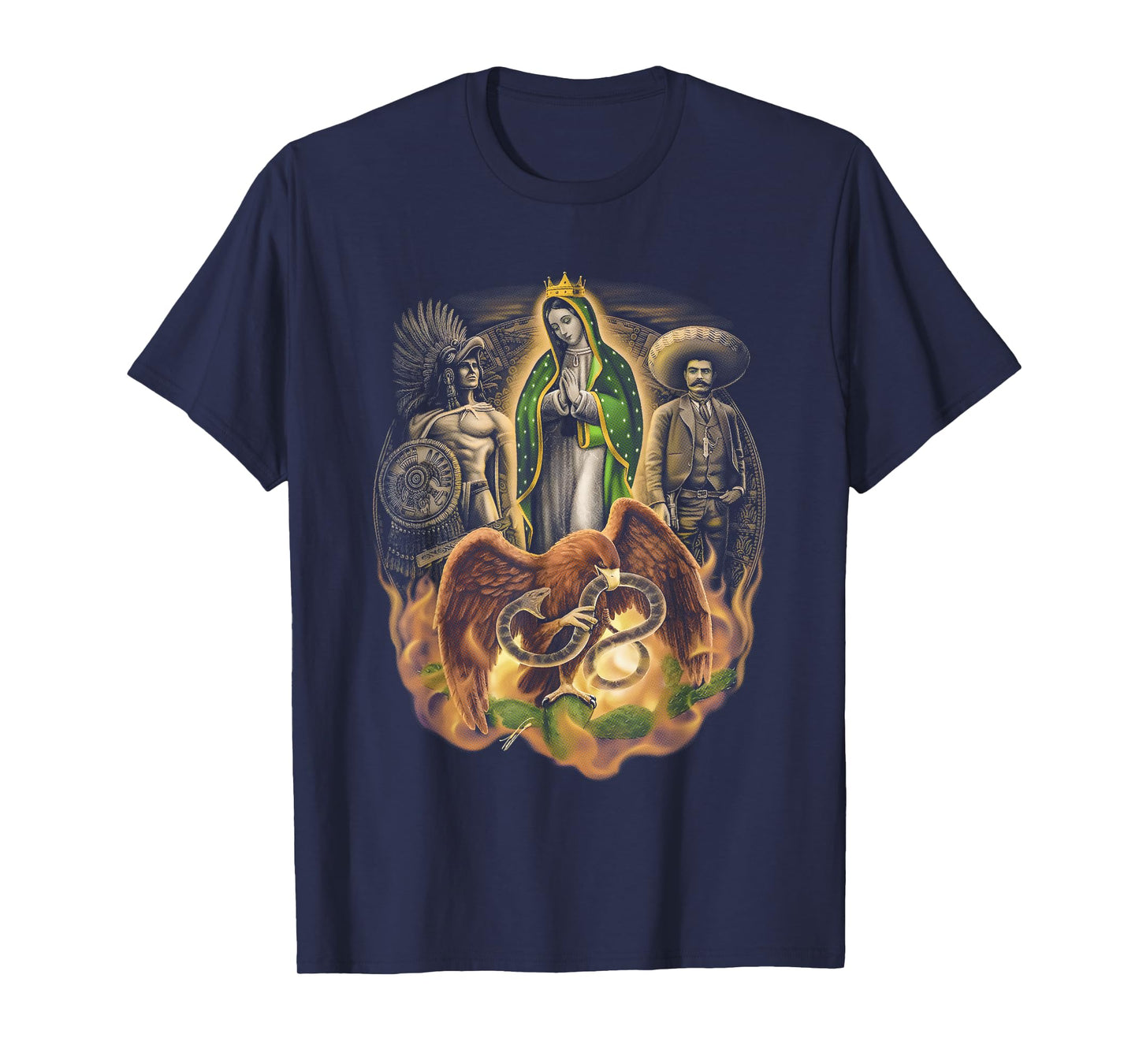 La Reina Virgen De Guadalupe Pancho Villa | Guerrero Azteca T-Shirt