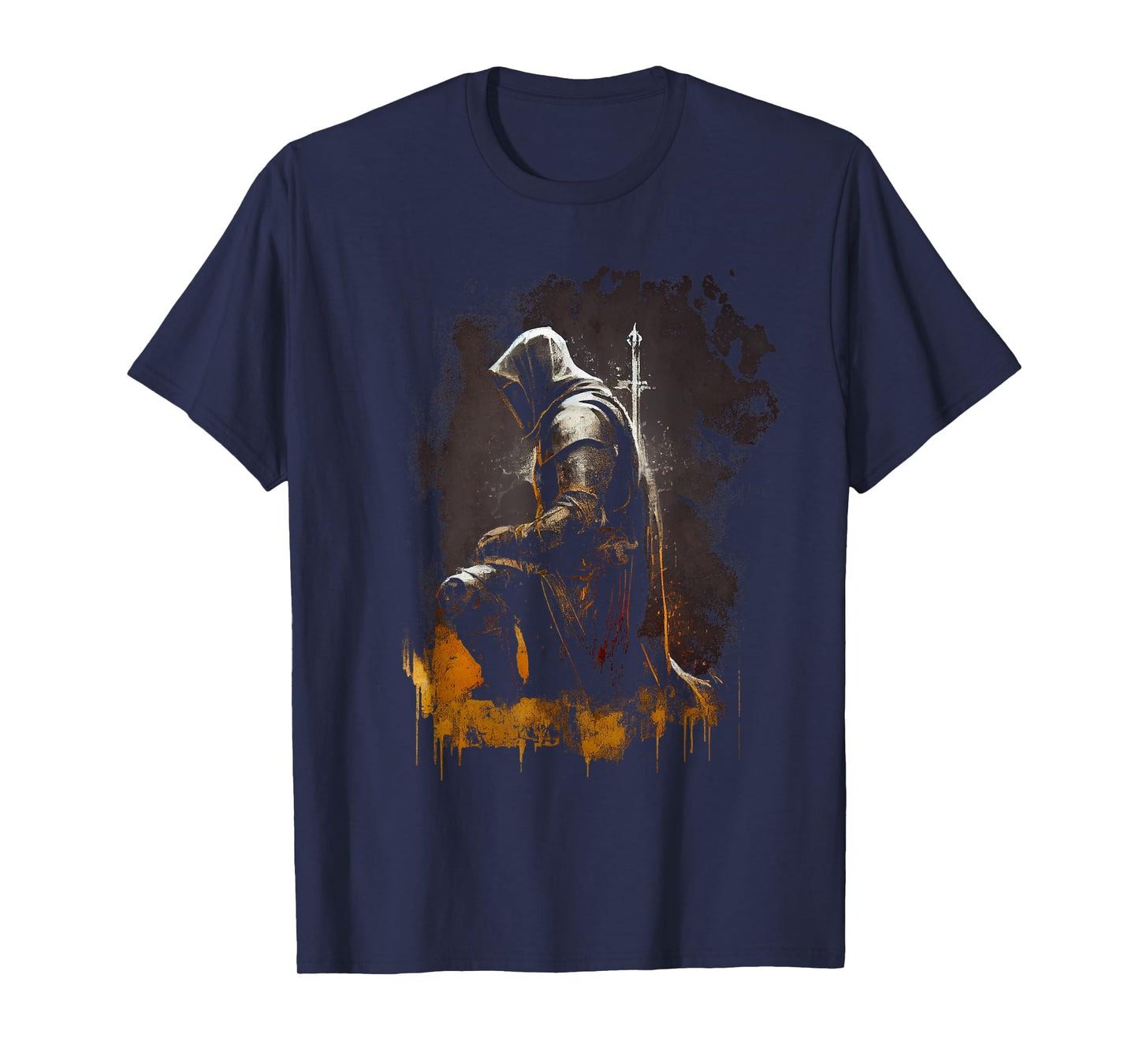Knight Templar Kneeling Crusader Templar Warrior Of Christ T-Shirt