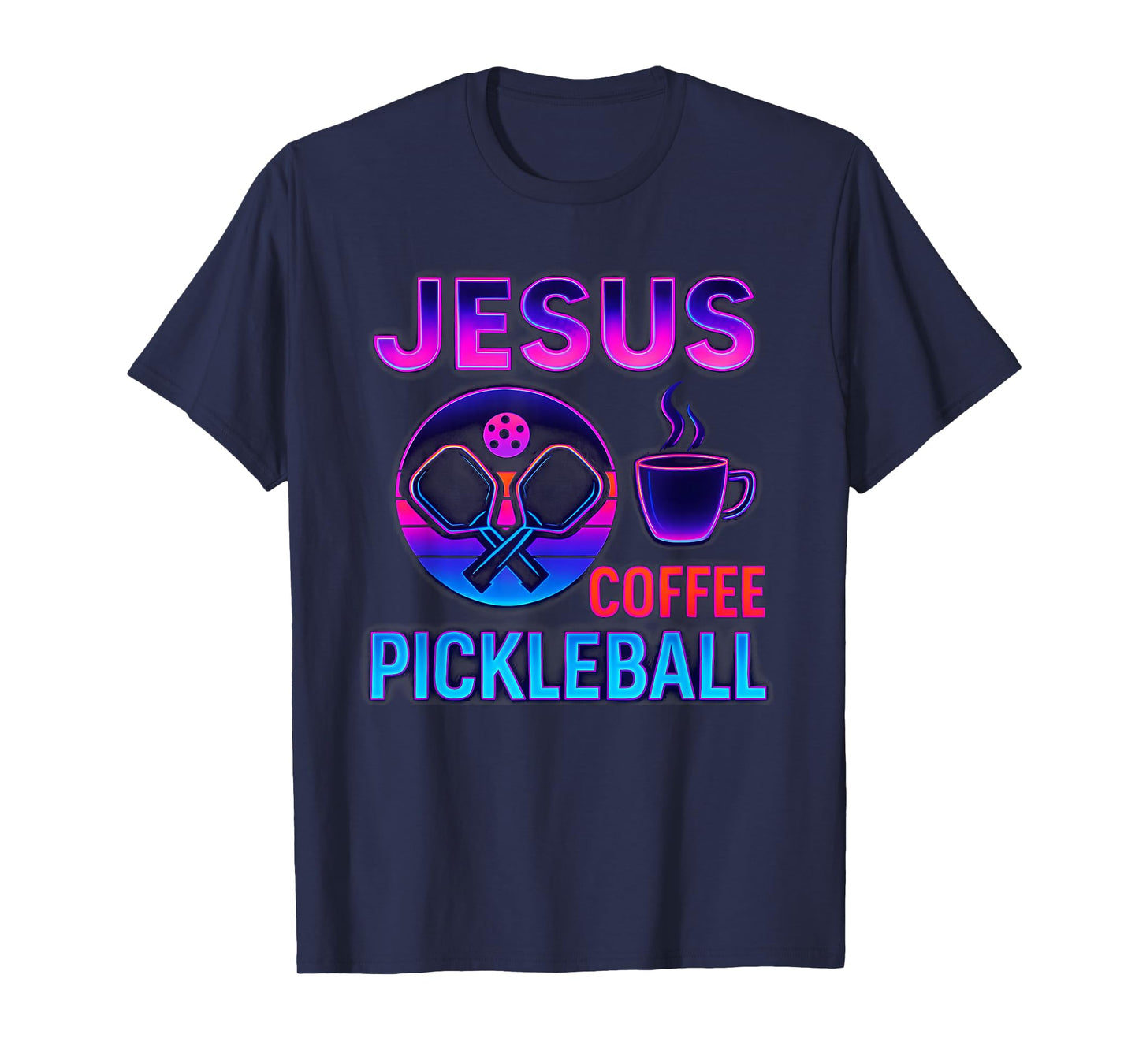 Retro Jesus Coffee Pickleball T-Shirt